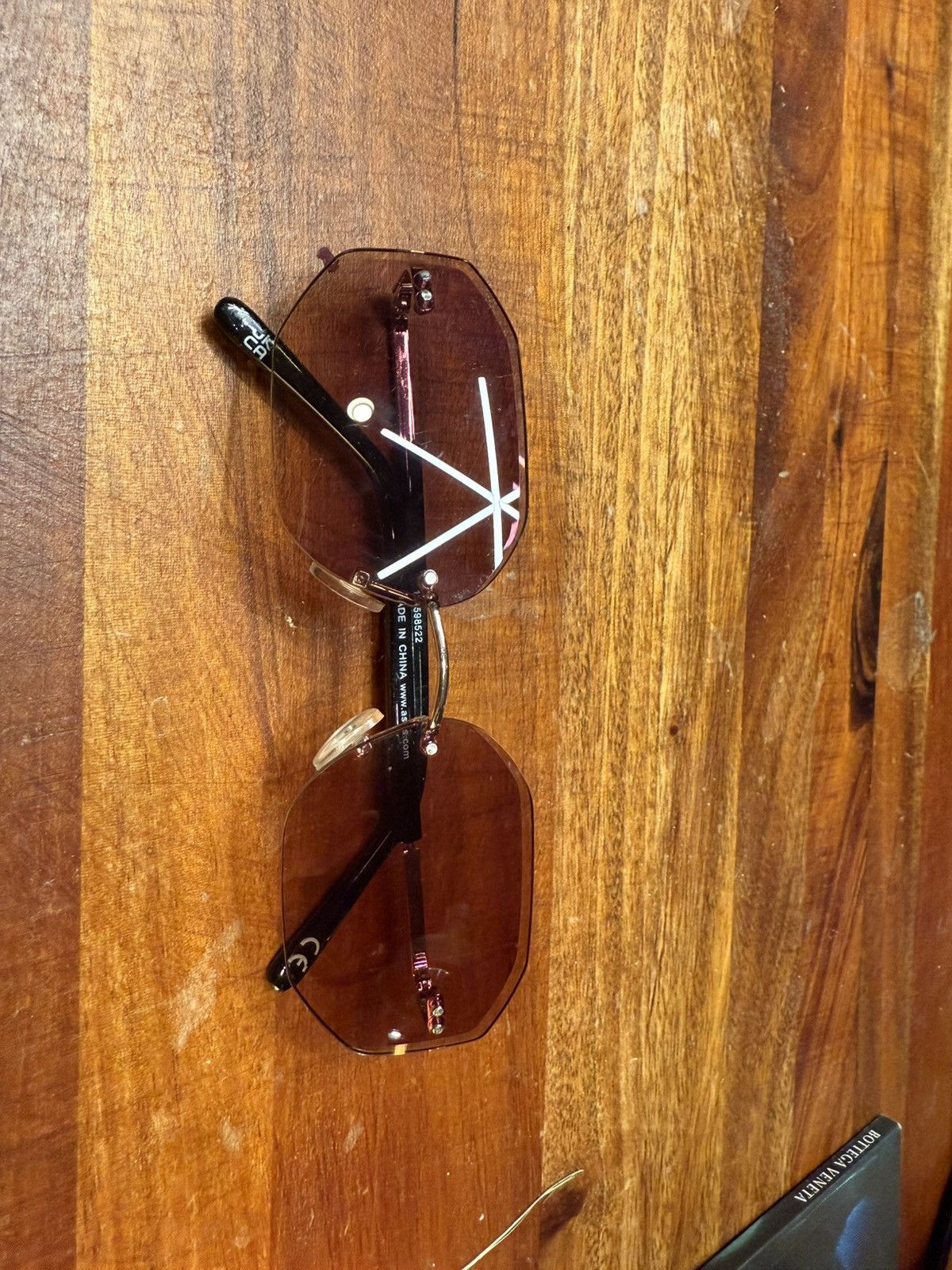 Asos Chic Geometric Rimless Sunglasses – Gradient Rose Lenses Size ONE SIZE - 1 Thumbnail