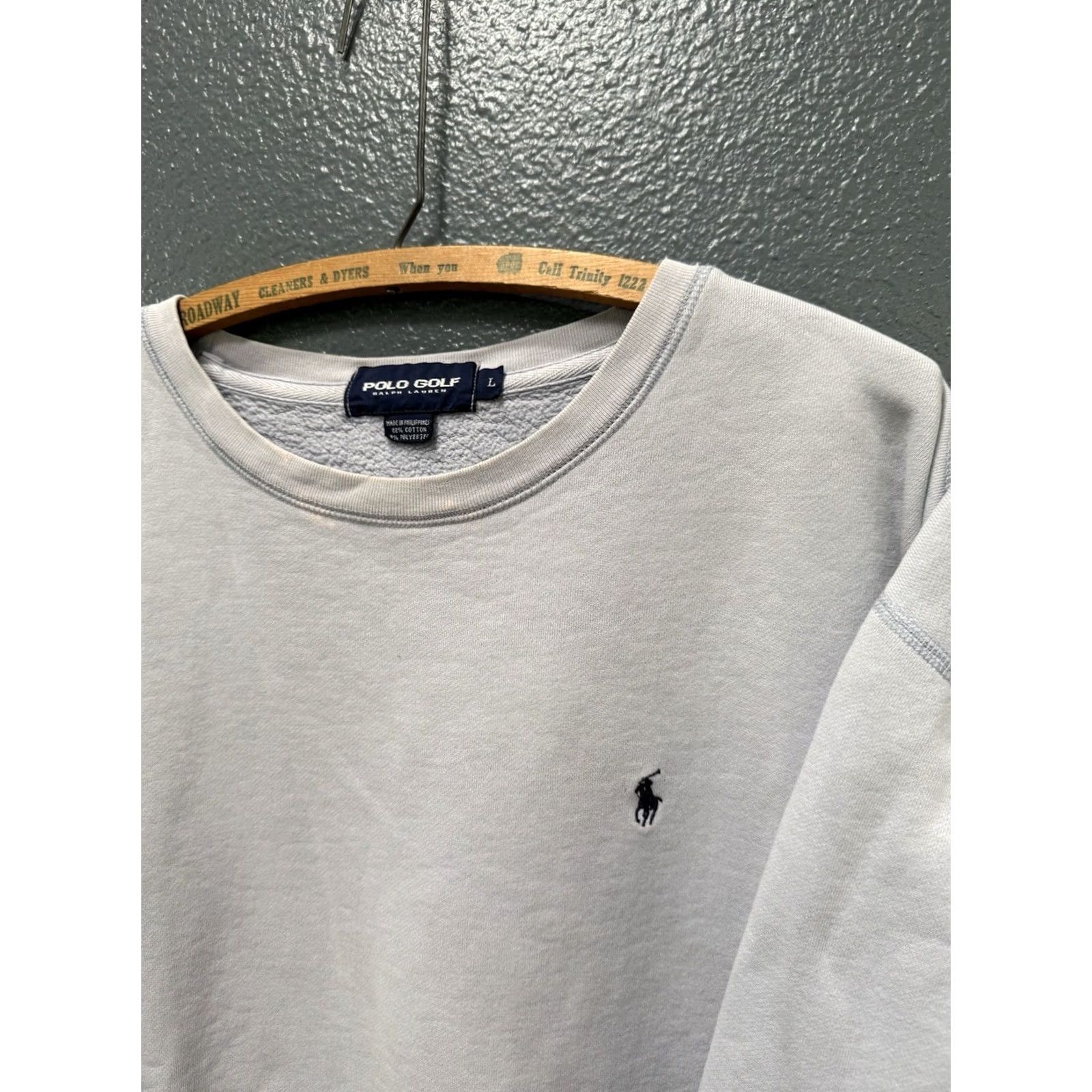 Polo Ralph Lauren VINTAGE Polo Ralph Lauren Sweatshirt Large Pale Blue Cotton Pony 90’s Men’s Size US L / EU 52-54 / 3 - 5 Thumbnail