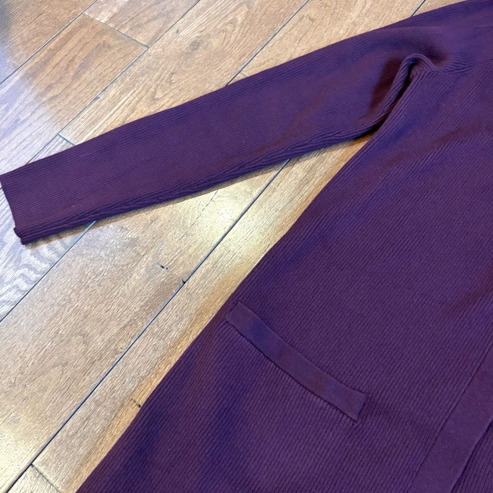 Ralph Lauren NWT Lauren Ralph Lauren Open Front Cardigan Sweater Maroon sz M Womens Cardigan Knit Open Front Pockets long Sleeve Size M / US 6-8 / IT 42-44 - 5 Thumbnail