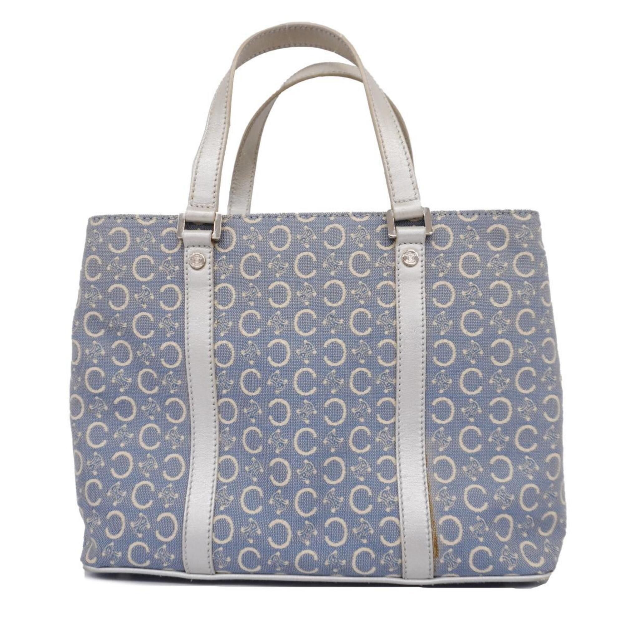 image of Celine Handbag C Macadam Canvas Leather Blue Silver Ladies, Women's