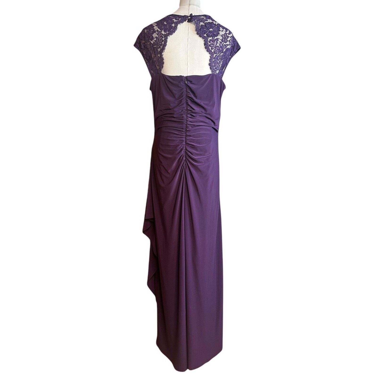 Other MSK Purple Keyhole Lace Faux Wrap Long Formal Gown Dress 14 Size XL / US 12-14 / IT 48-50 - 5 Thumbnail