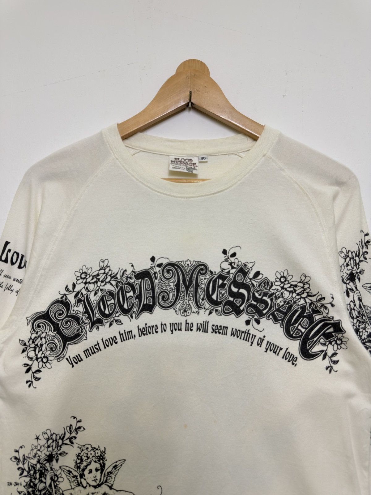 Japanese Brand Blood Message Gothic Graphic Long Sleeve Shirt Tattoo Angel Size US S / EU 44-46 / 1 - 3 Thumbnail