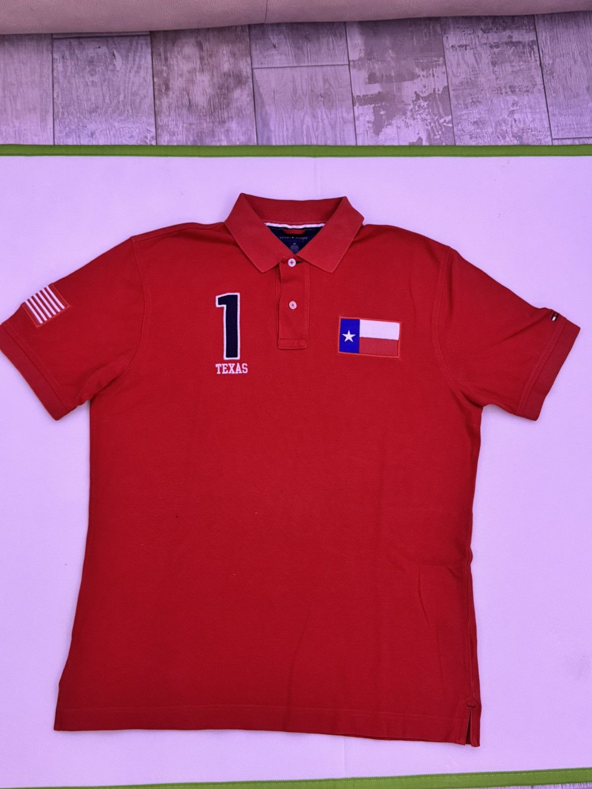 Tommy Hilfiger Tommy Hilfiger Polo Red M – USA, Texas & Flag Patches Size US M / EU 48-50 / 2 - 1 Thumbnail