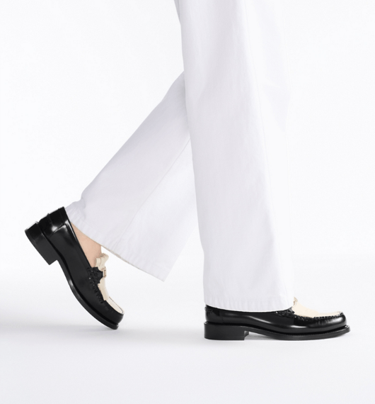 Dior o1w1db10426 KDB962 Emblem Loafers in Black/White Size US 10 / IT 40 - 5 Thumbnail
