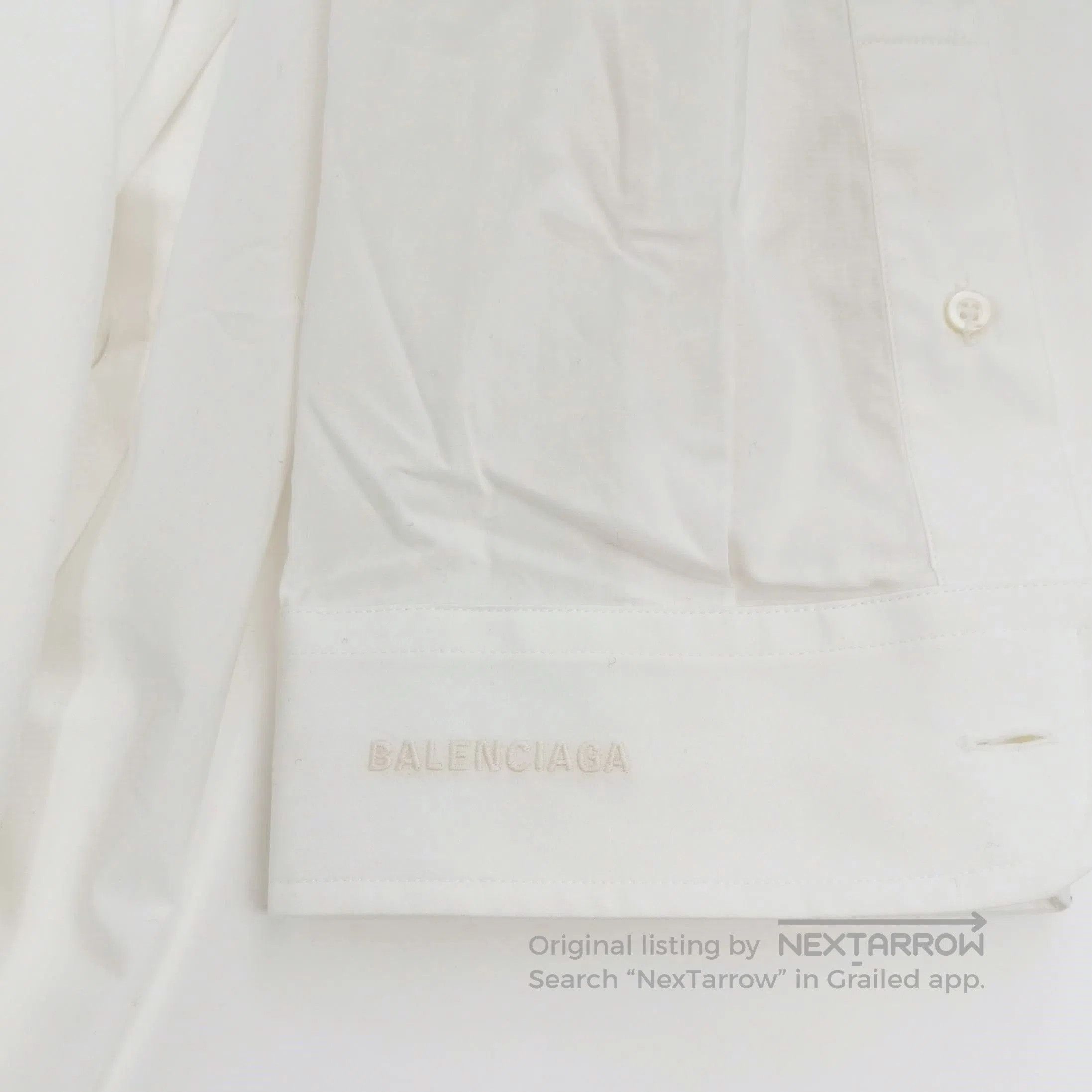 Balenciaga Balenciaga White Cotton Spread Collar Shirt XXXS. Size US XXS / EU 40 - 1 Thumbnail