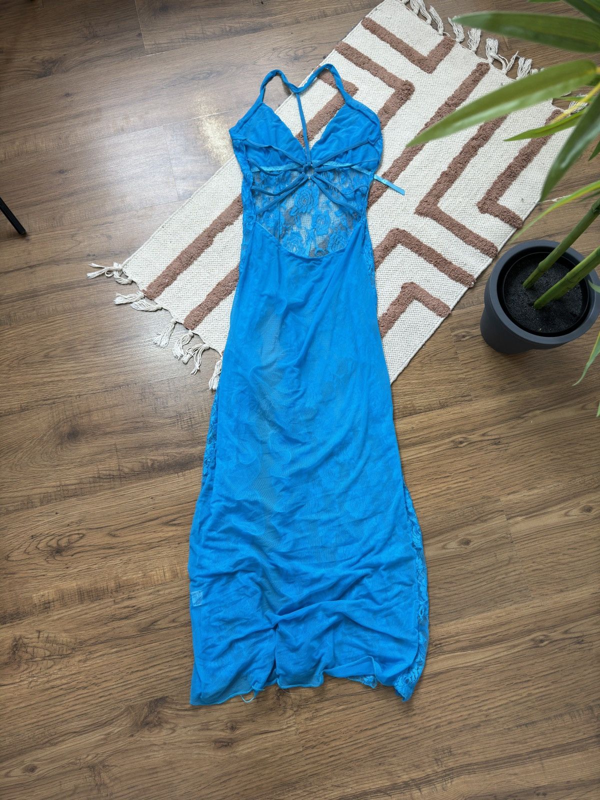 Vintage JEAN PAUL GAULTIER STYLE LACE RUCHES MESH DRESS Size S / US 4 / IT 40 - 7 Thumbnail