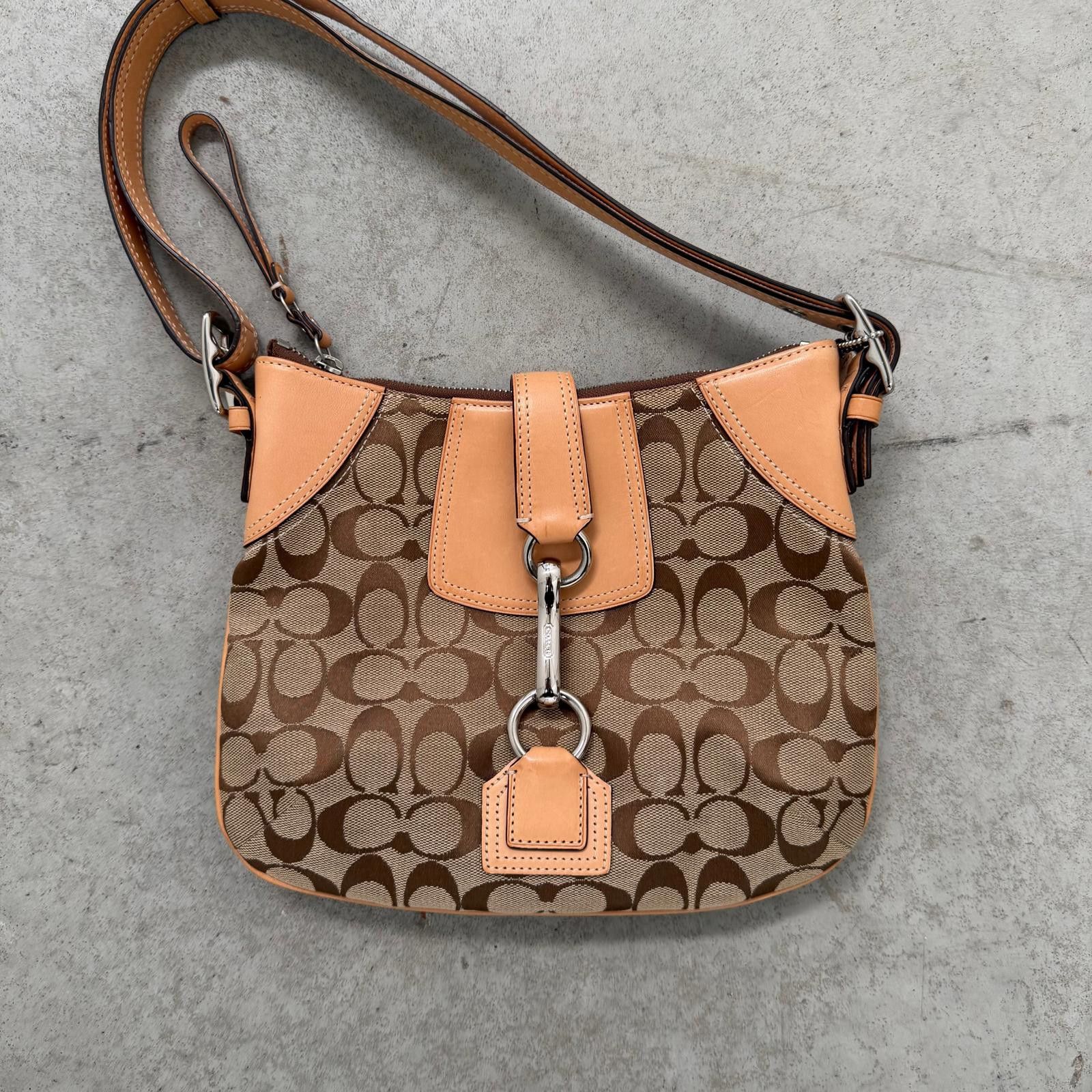 Coach Coach 2Way Signature Soho Clip Shoulder Bag Beige/Brown Size ONE SIZE - 2 Thumbnail
