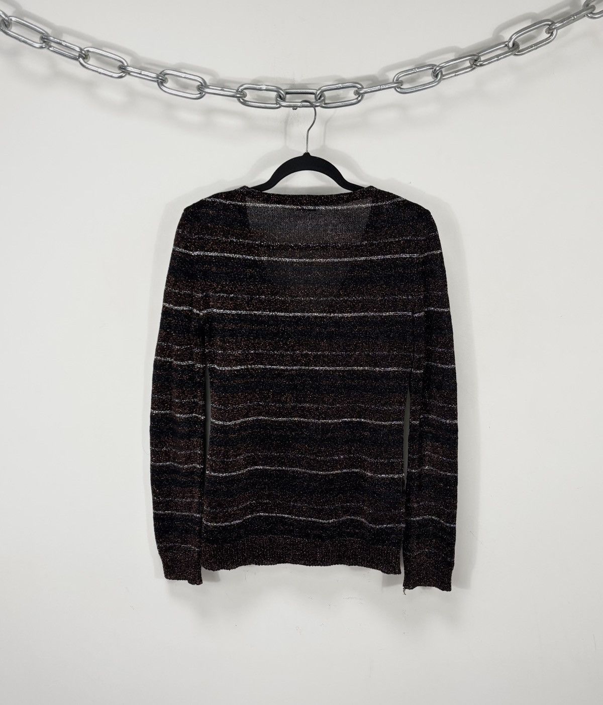 Miu Miu Miu Miu Women’s Glitter Metallic Lurex Knit Sweater Top Size M / US 6-8 / IT 42-44 - 2 Thumbnail