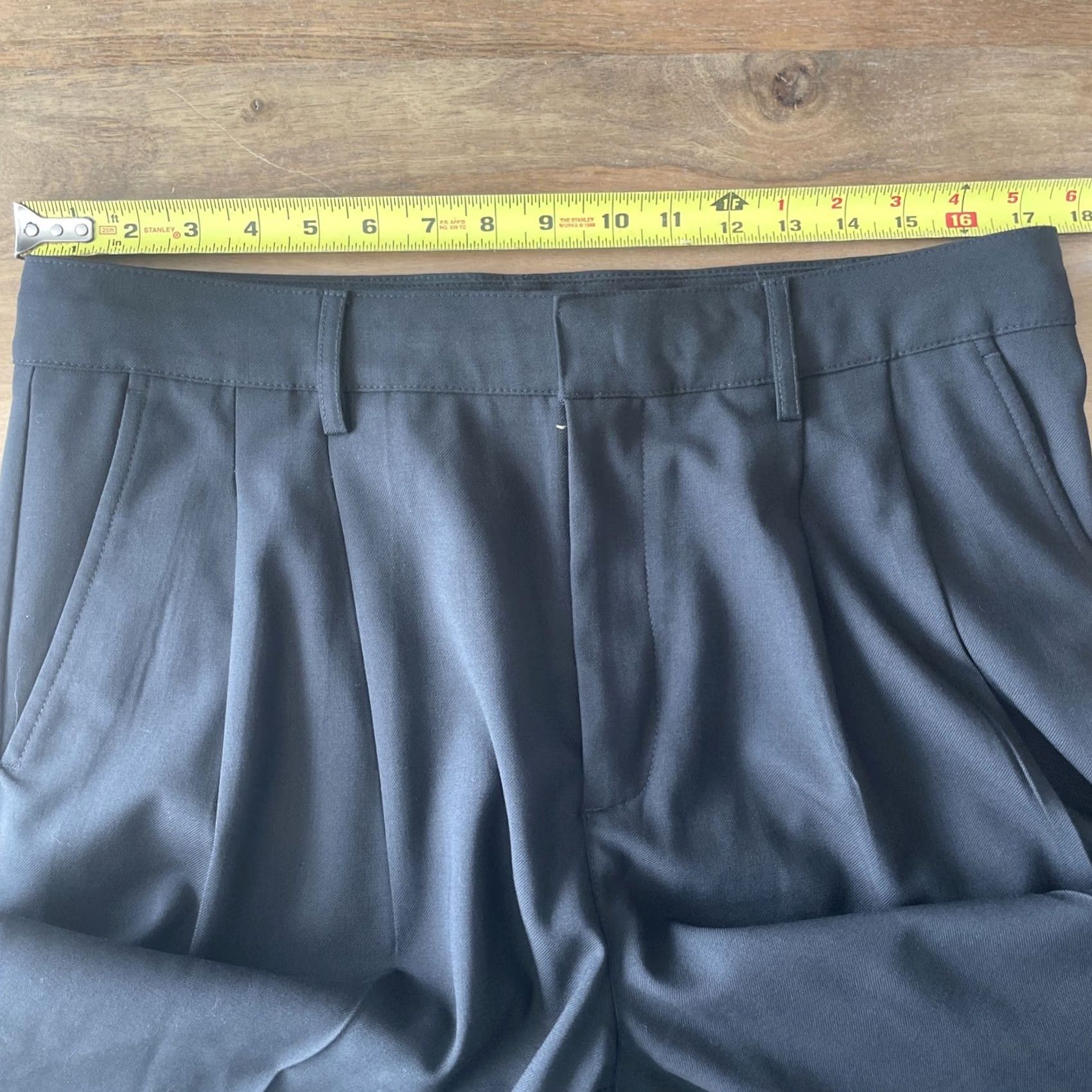 Madewell Madewell Pants Dress Wide-Leg High Rise Black Wool/Poly Blend Size 10 Women's Size 32" / US 10 / IT 46 - 5 Thumbnail