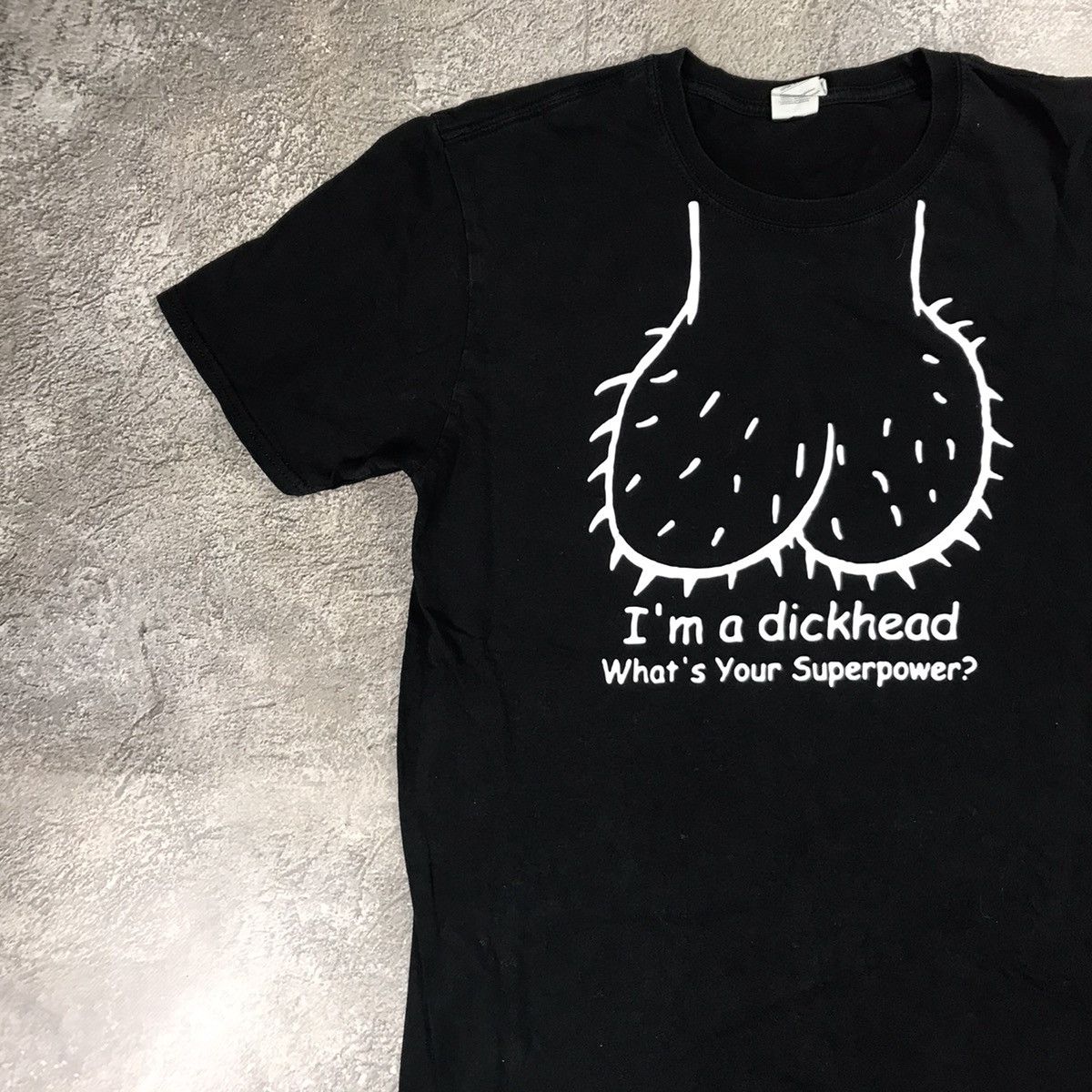 Vintage Vintage Y2K Graphic Tee Funny Dickhead Superpower Punk Skate Size US L / EU 52-54 / 3 - 3 Thumbnail