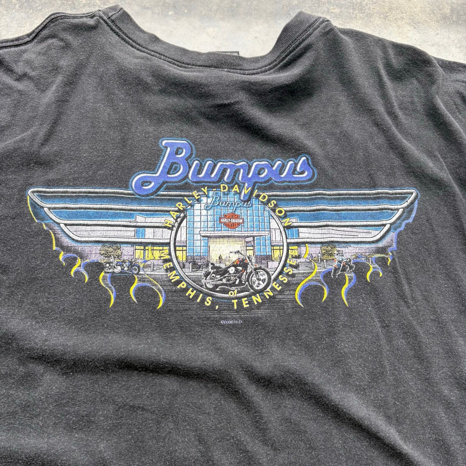 Harley Davidson Vintage Faded Harley Davidson Bumpus Black T-shirt Size US XXL / EU 58 / 5 - 6 Thumbnail