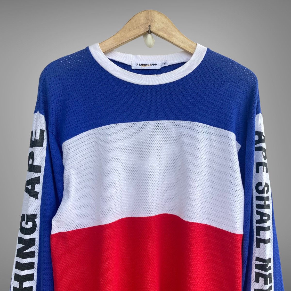 Bape × Nigo Vintage Bape Mesh Jersey Longsleeve Size US M / EU 48-50 / 2 - 5 Thumbnail
