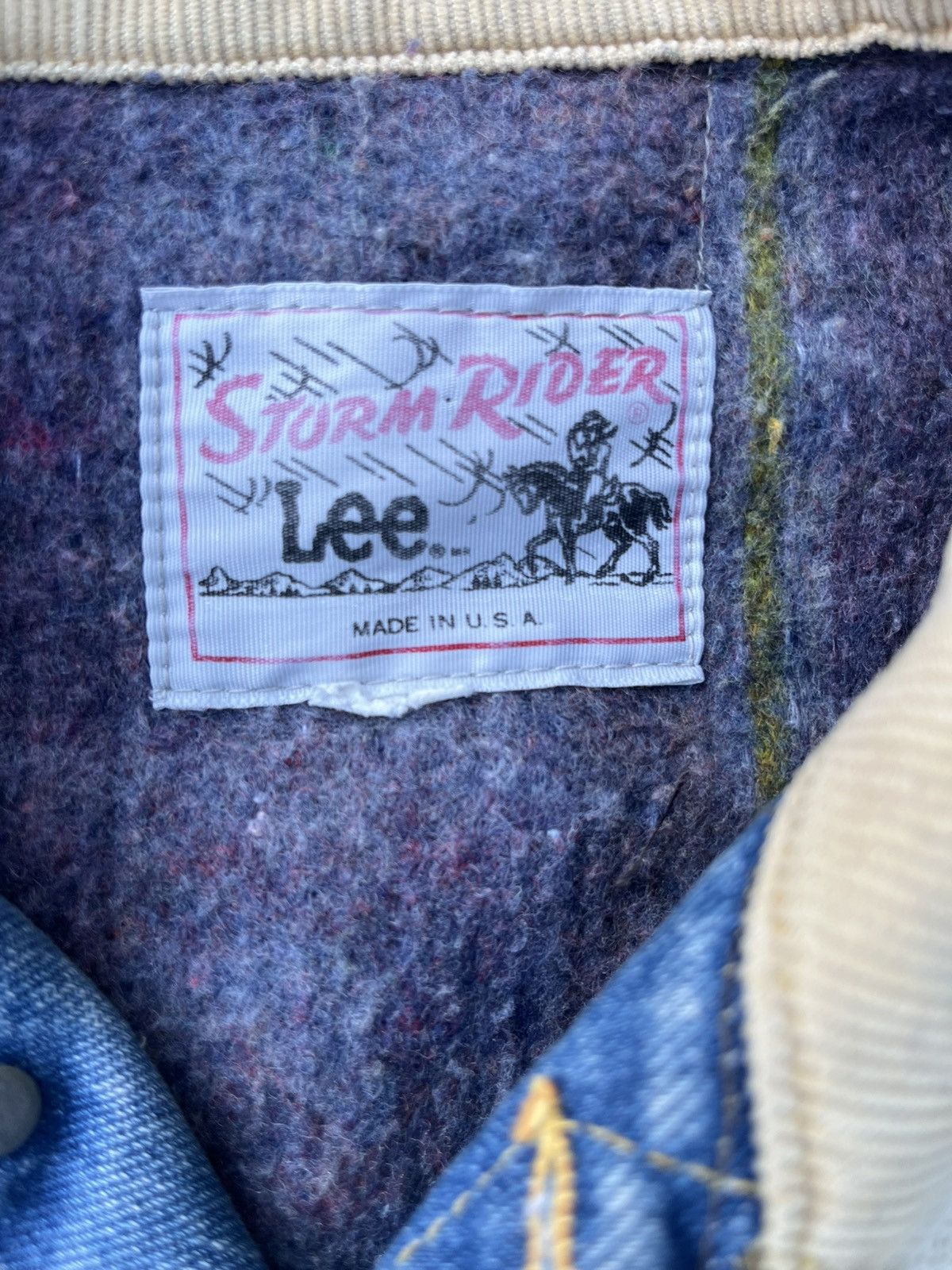 Lee Vintage Lee Storm Rider Wool Blanket Lined Denim Jean Jacket Size US M / EU 48-50 / 2 - 5 Thumbnail