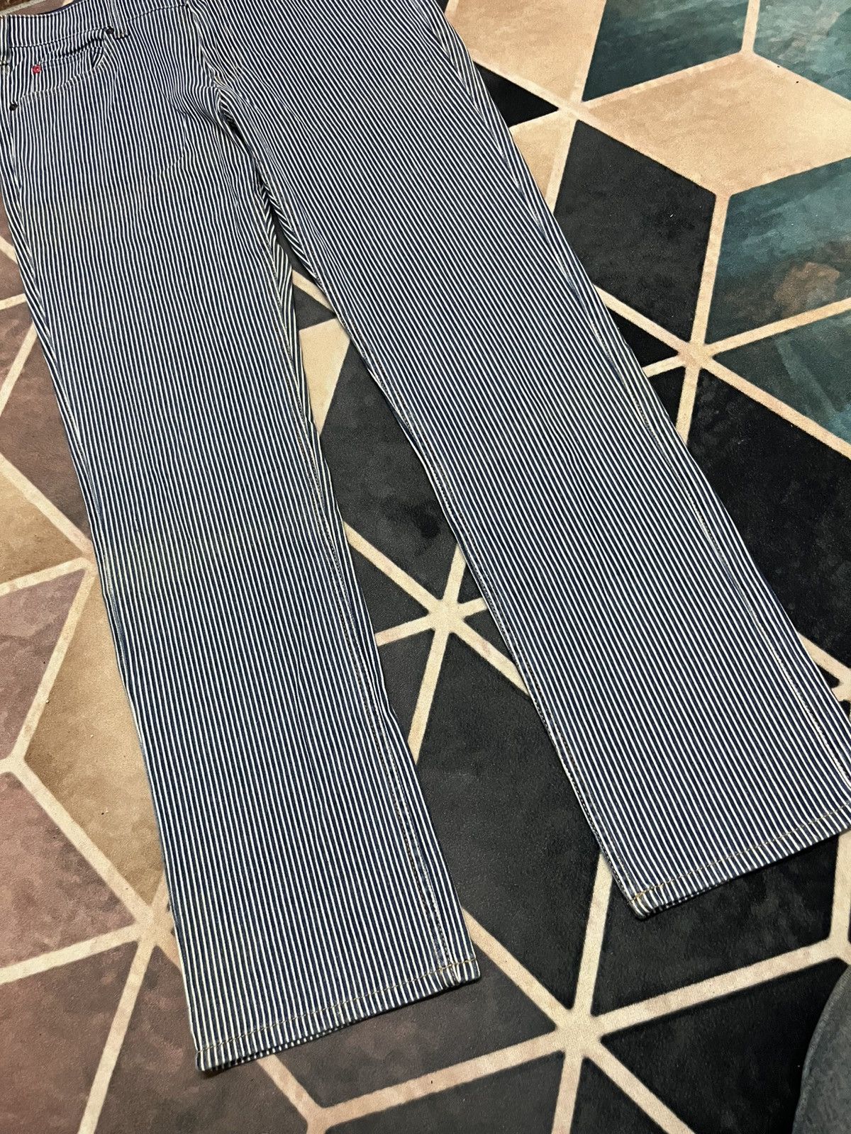 Japanese Brand Navy Raw Denim Worker Hickory Style Size US 34 / EU 50 - 6 Thumbnail