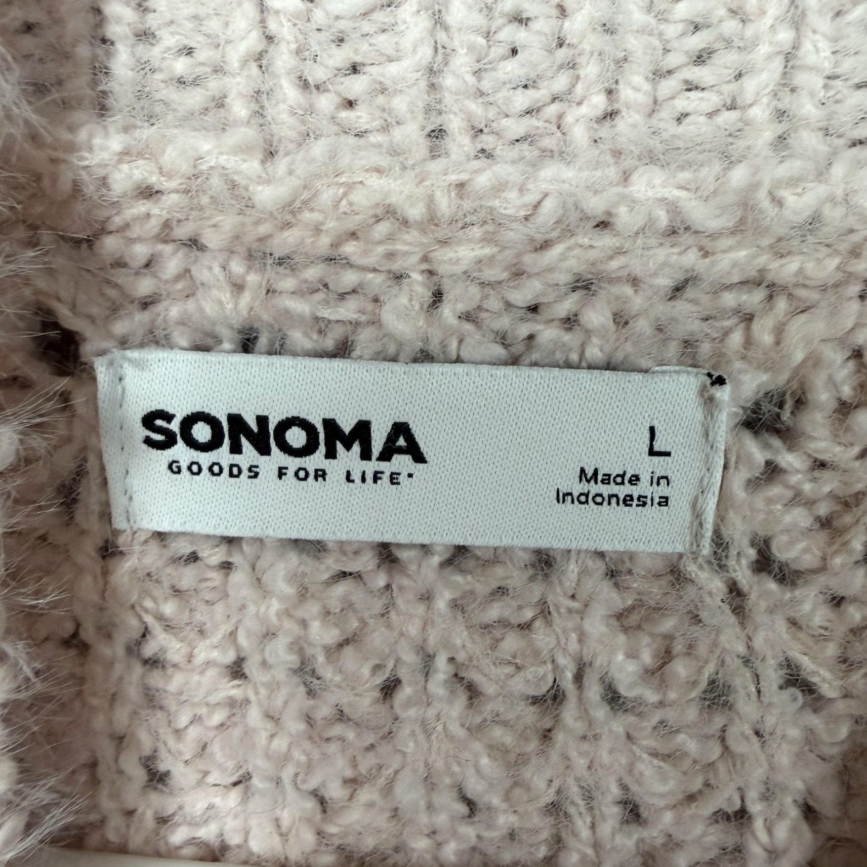 Pinko Sonoma Womens L Pink Cable-Knit Pullover Mock Neck Sweater, Casual Preppy Knit Top Size L / US 10 / IT 46 - 7 Thumbnail