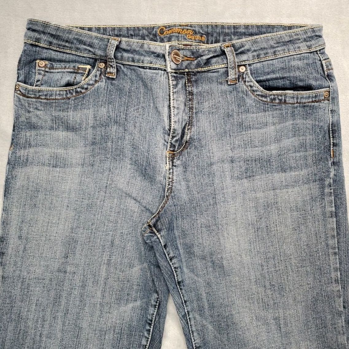 Vintage Common Genes Jeans Womens 12 Bootcut Denim Blue 34x32 Zip Pockets Belt Loops Spandex Cotton Medium Inseam 32 USA Mens Womens Boys Girls Size 34" / US 12 / IT 48 - 3 Thumbnail