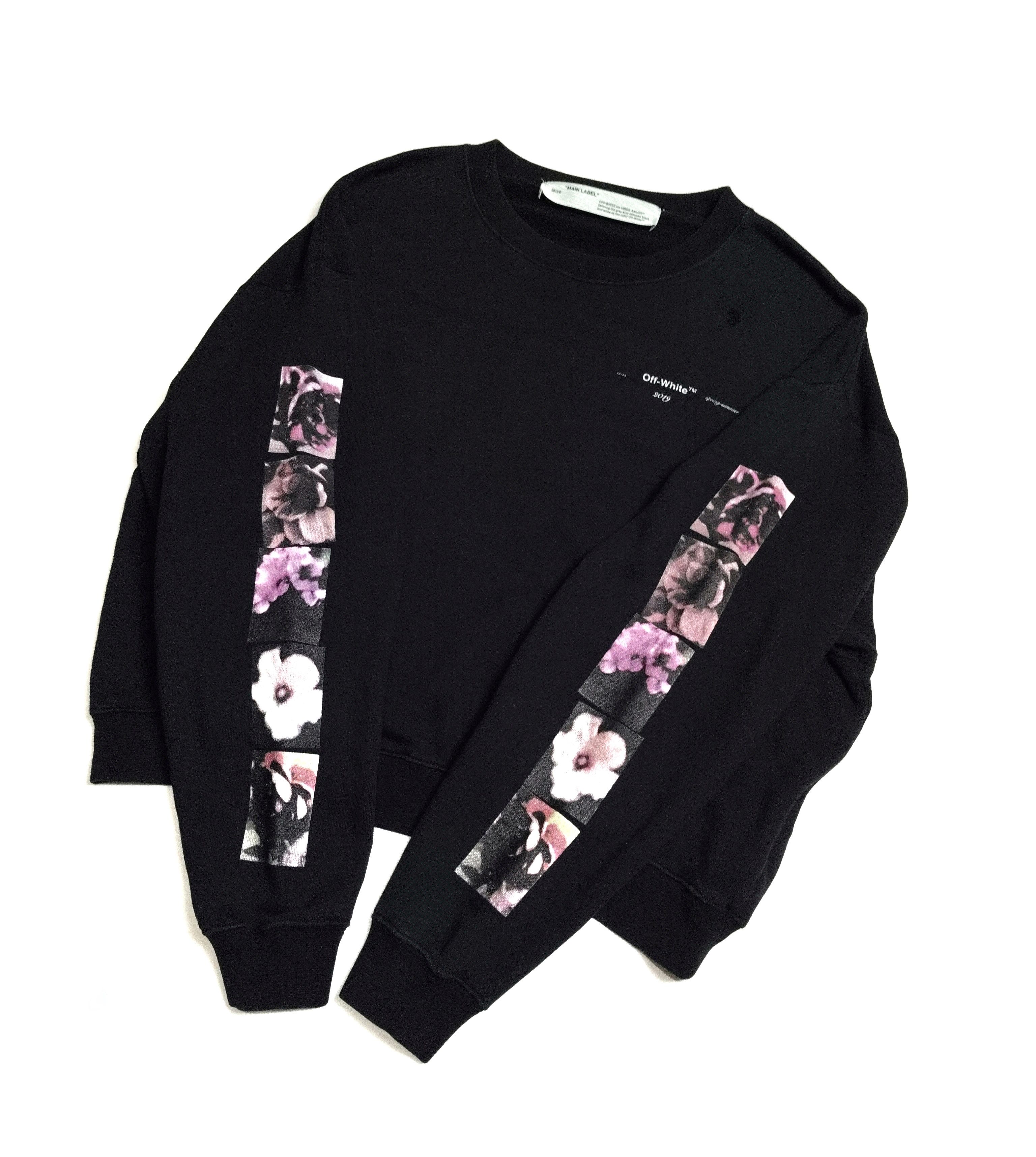Off-White Off White Loose Flowers Printing Black Sweatshirt Size M / US 6-8 / IT 42-44 - 1 Thumbnail