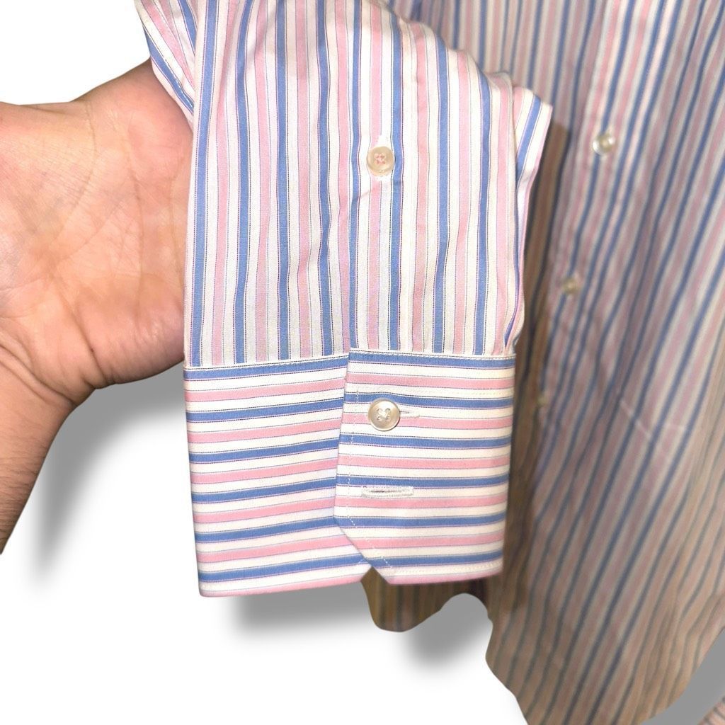 Thomas Pink NWT Thomas Pink Blue Slim Fit BRISTOW STRIPE fran Dress Shir Size US M / EU 48-50 / 2 - 4 Thumbnail