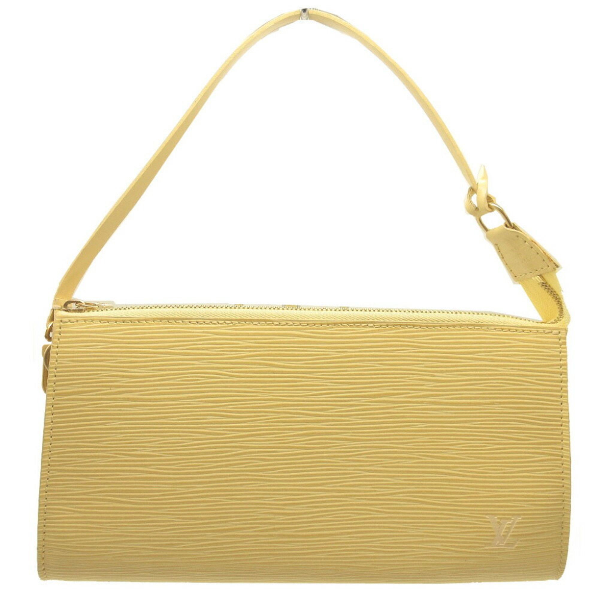 image of Louis Vuitton Epi Pochette Accessoire Vanilla M5294A Handbag Yellow, Women's