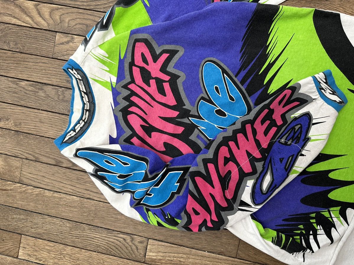 Vintage AMAZING RARE Vintage 90s " Answer Force " Neon Long Sleeve Size US L / EU 52-54 / 3 - 4 Thumbnail