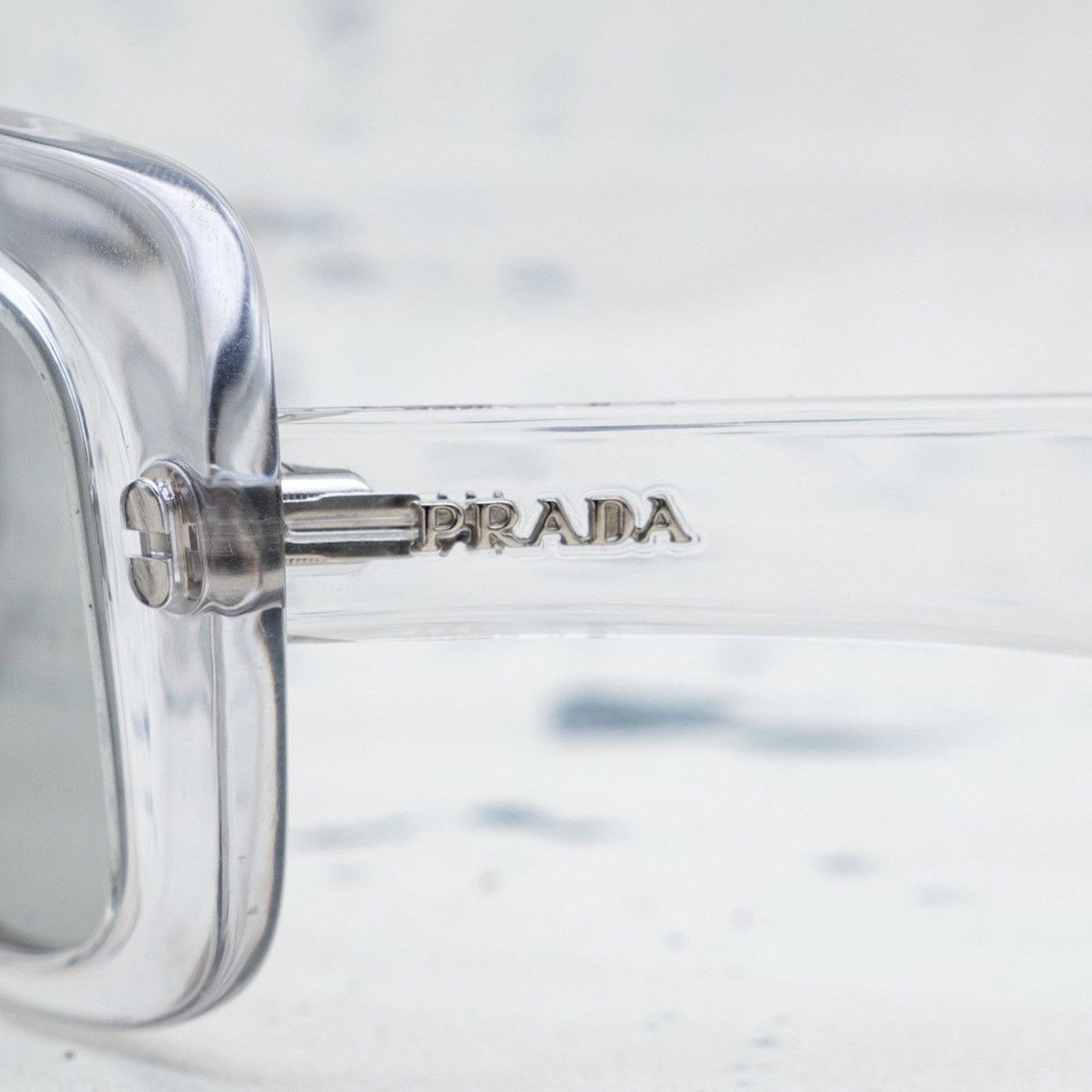 Prada Prada silver logo transparent aviator sunglasses Size ONE SIZE - 4 Thumbnail