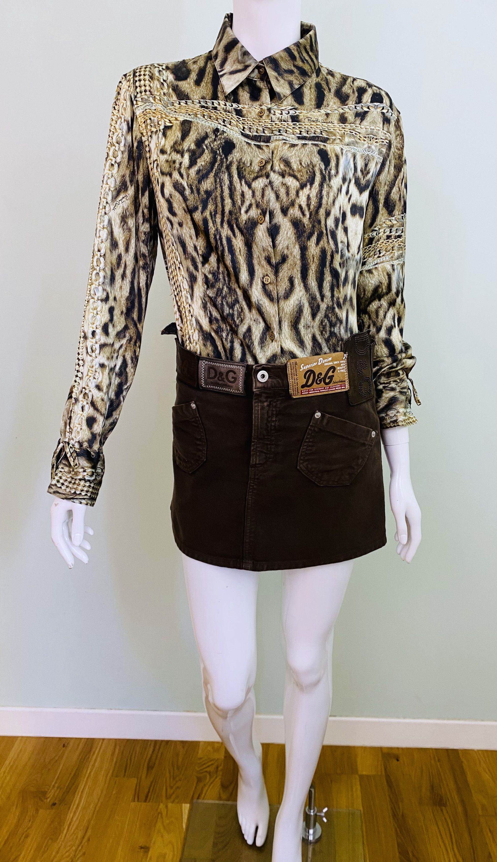 Roberto Cavalli Roberto Cavalli Silk Chain Leopard Lion Corset Top Shirt Size M / US 6-8 / IT 42-44 - 2 Thumbnail