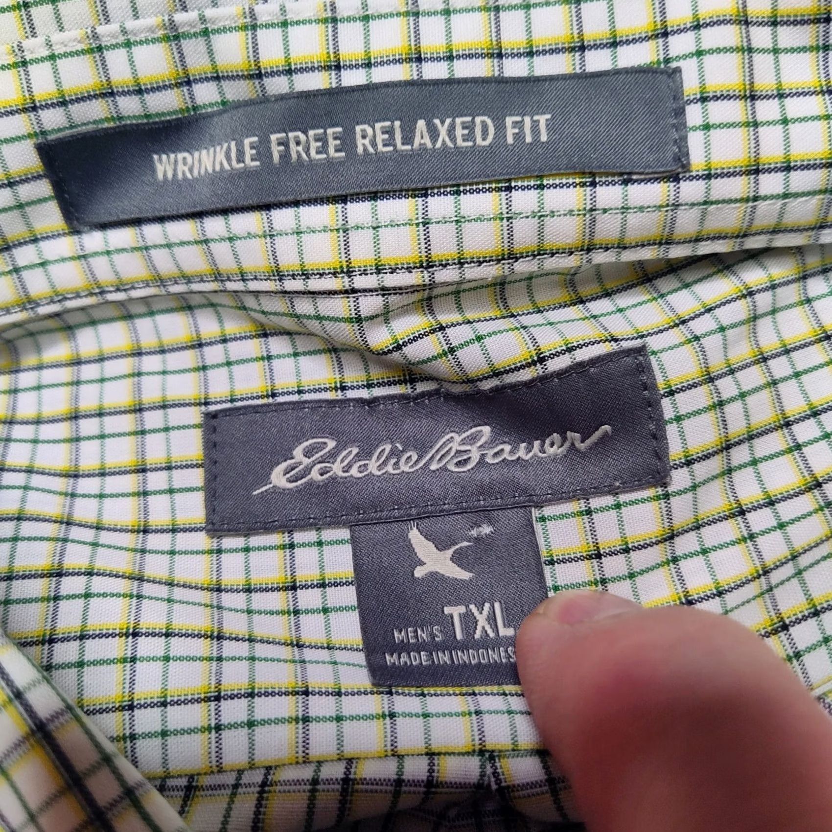 Eddie Bauer VINTAGE Eddie Bauer Shirt Men Big & Tall XLT Wrinkled Free Relaxed Fit Green Check Short Sleeve Button-Up Shirt Size US XL / EU 56 / 4 - 5 Thumbnail