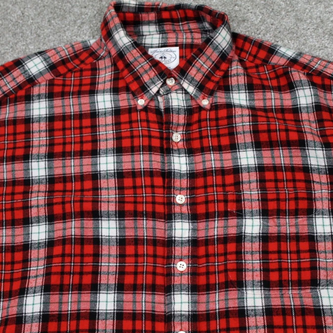 Brooks Brothers Brooks Brothers Sport Shirt Mens Large Red Plaid Cotton L/S Flannel Button Down Size US L / EU 52-54 / 3 - 7 Thumbnail