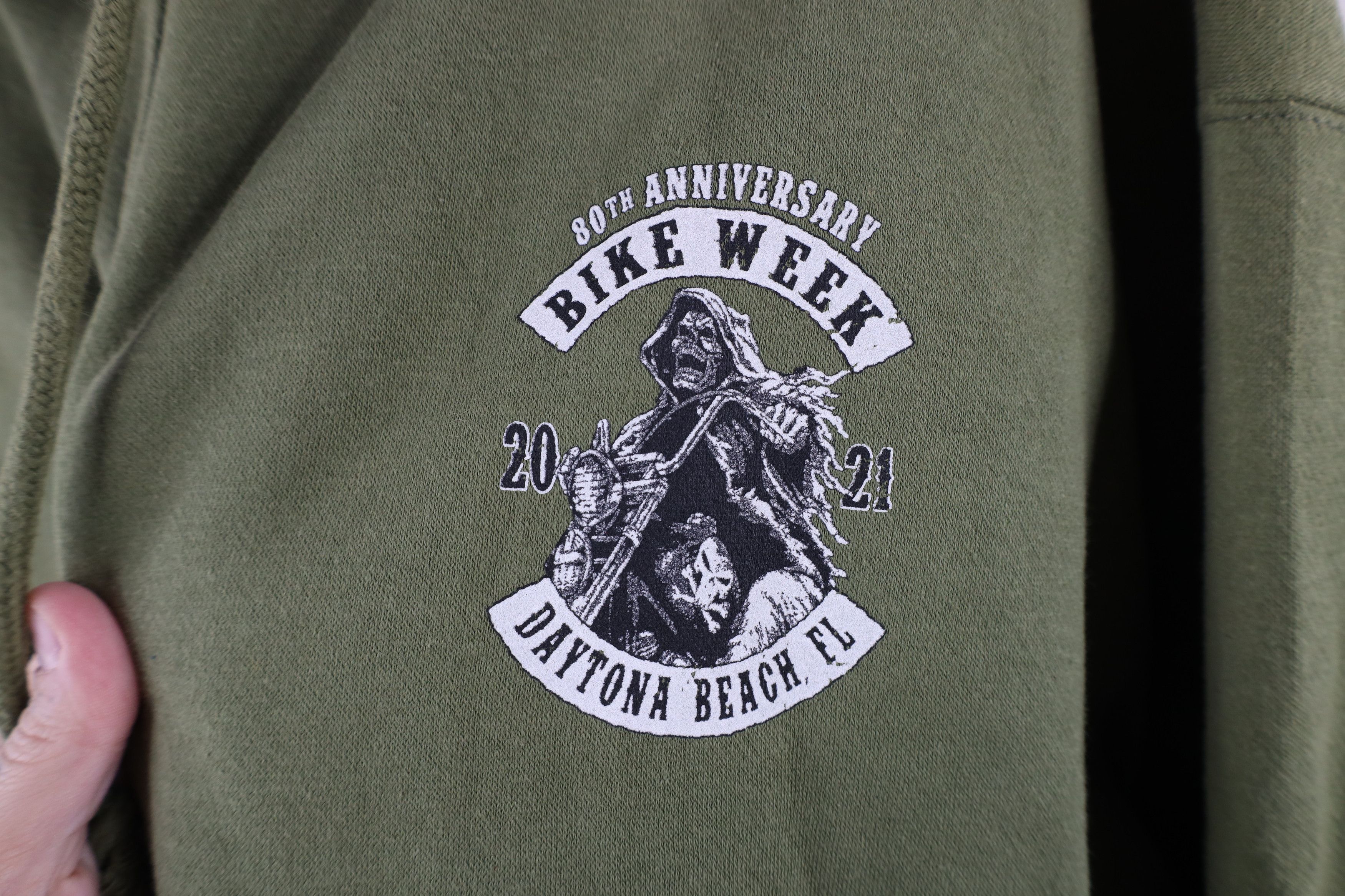 Vintage Y2K Streetwear 2021 Bike Week Grim Reaper Skeleton Hoodie Size US XXL / EU 58 / 5 - 5 Thumbnail