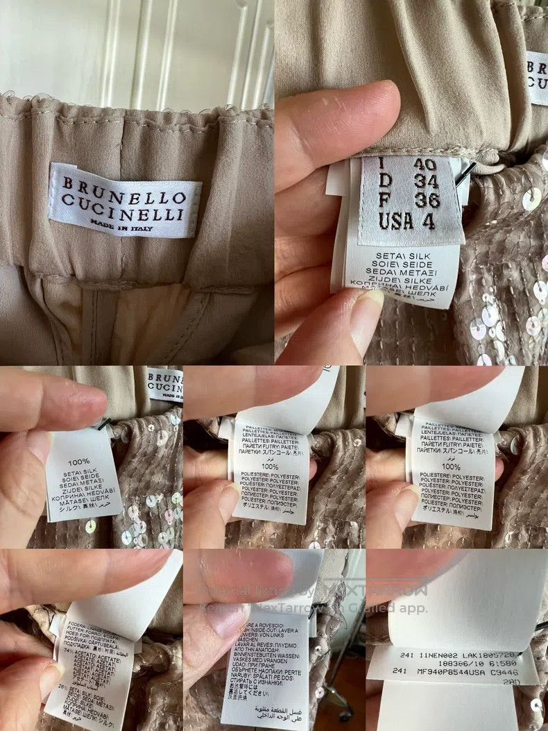 Brunello Cucinelli Brunello Cucinelli Full Sequin Silk Wide Leg Pants Size 26" / US 2 / IT 38 - 7 Thumbnail