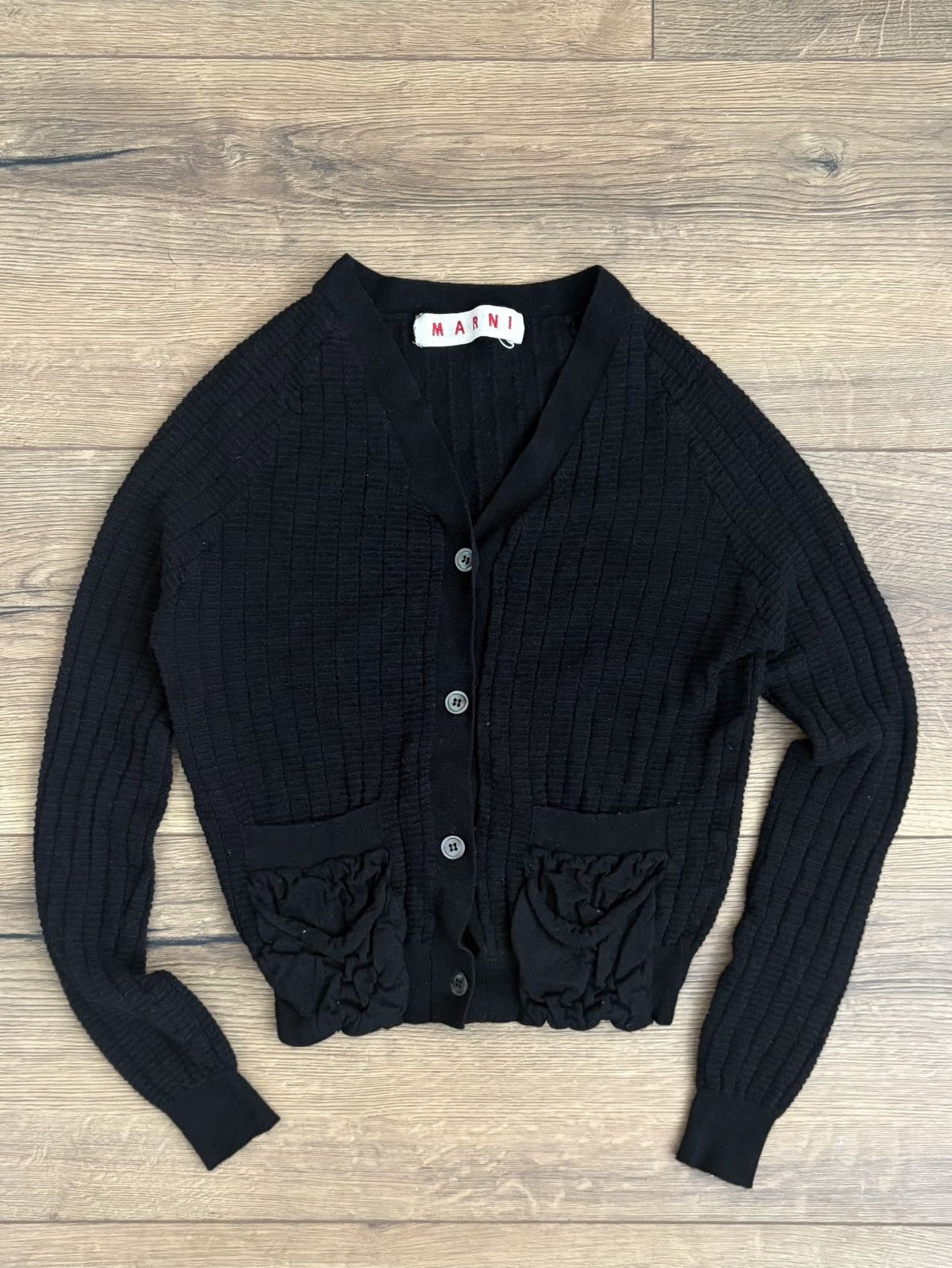 Marni Marni Cropped Wool Cardigan / Made in Italy /Designer Size M / US 6-8 / IT 42-44 - 1 Thumbnail