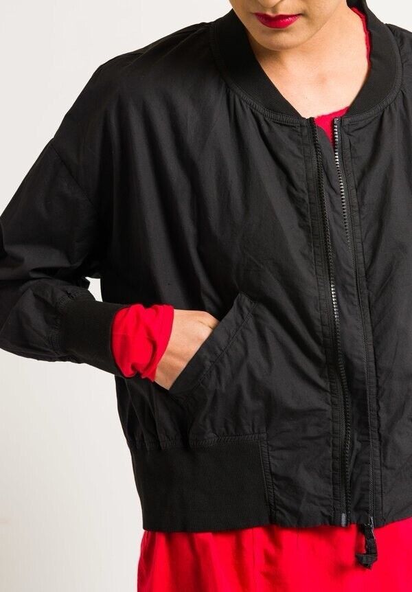 Rundholz Rundholz Lightweight Bomber Jacket Cotton Blend Black Size L Size L / US 10 / IT 46 - 3 Thumbnail