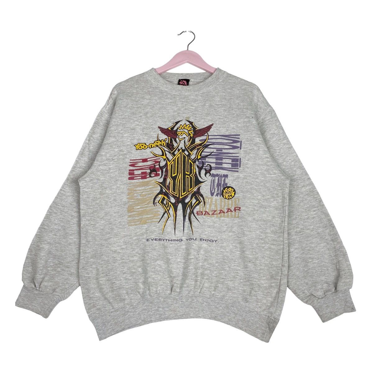 Designer × Vintage Yoo Neek Sweatshirt Crewneck Pullover Jumper Size US L / EU 52-54 / 3 - 1 Thumbnail