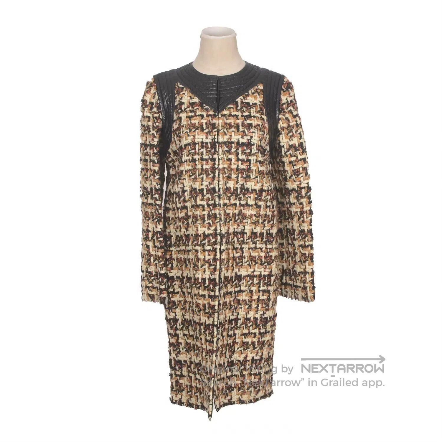 Louis Vuitton LV Tweed Coat with Leather Patches. Size XXS / US 00 / IT 34 - 1 Thumbnail