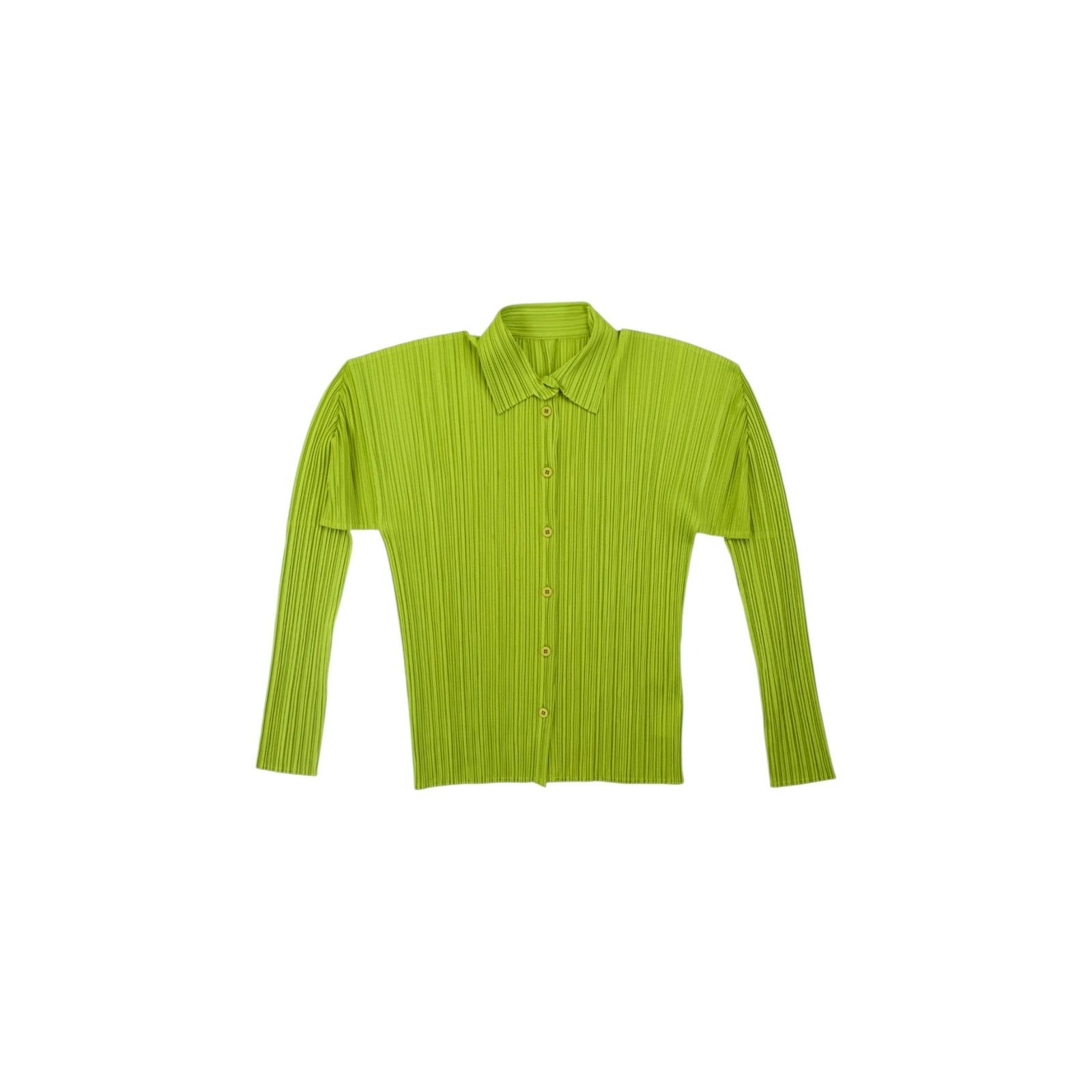 Issey Miyake Pleats Please Green Button Up Size L / US 10 / IT 46 - 1 Thumbnail