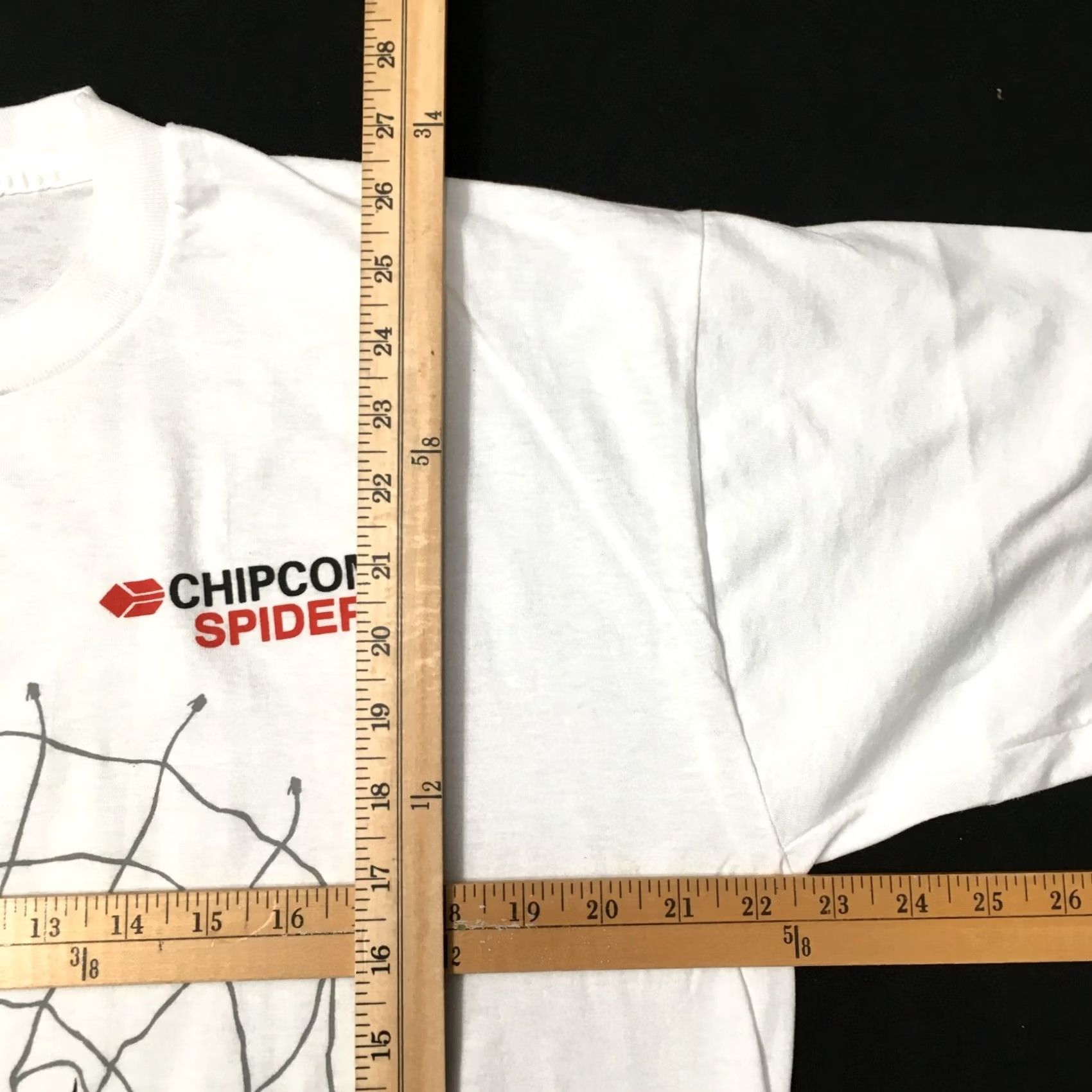 Vintage CHIPCOM Spider T-Shirt Size (XL) 1990'S USA MADE INFINEONS SPIDERSOM Size US XL / EU 56 / 4 - 4 Thumbnail