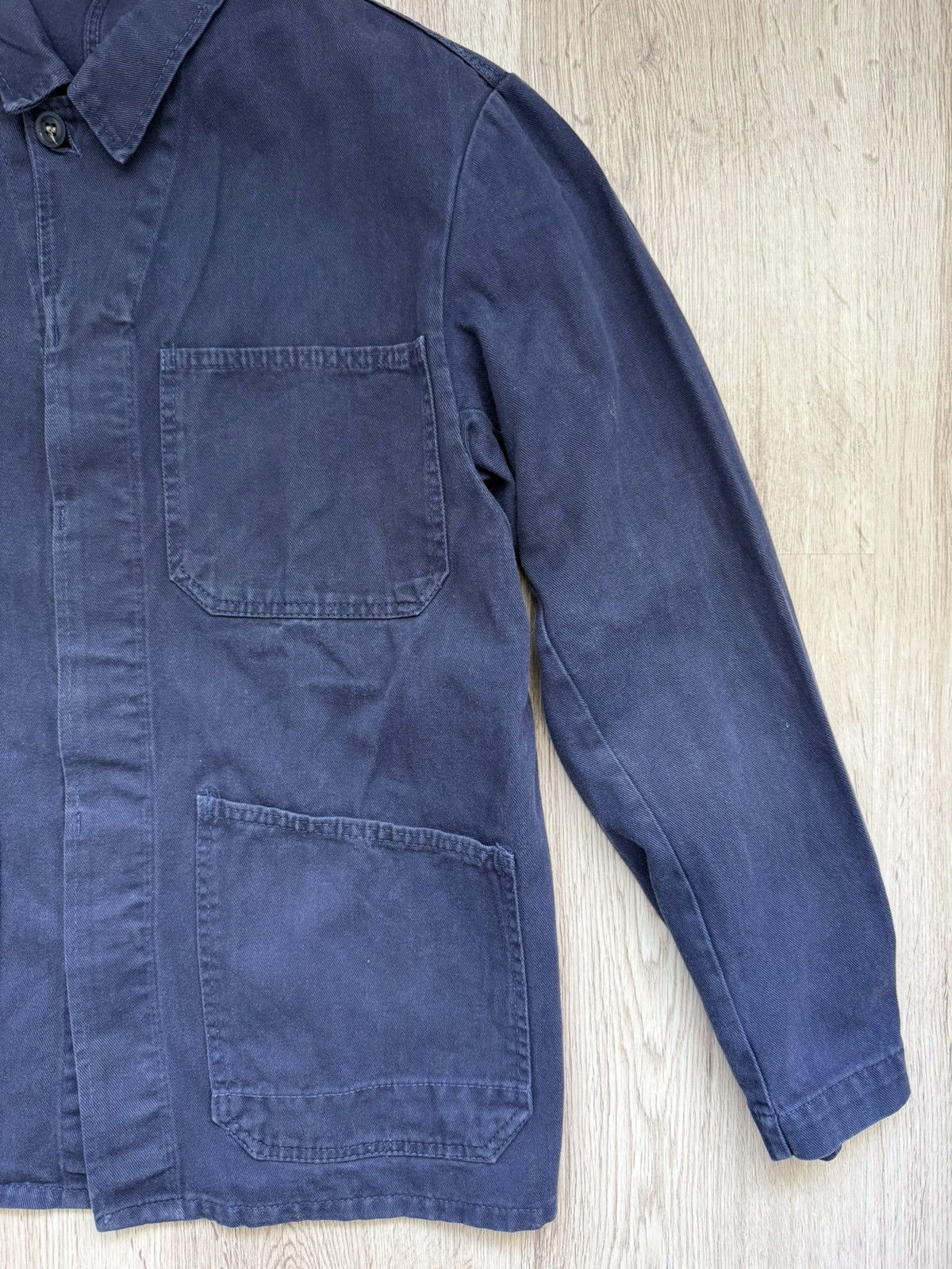 Other Vintage Worker Chore Jacket Blue Workwear French Style Size US M / EU 48-50 / 2 - 2 Thumbnail