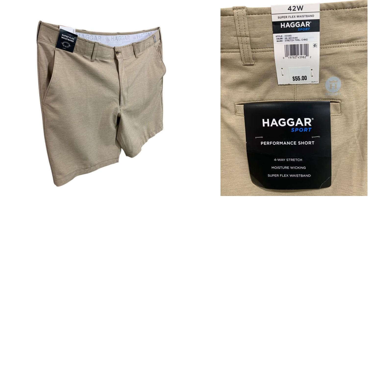 Haggar Haggar Sport Mens Size 42W Brown Performance Shorts 9" Inseam Size US 42 / EU 58 - 8 Thumbnail
