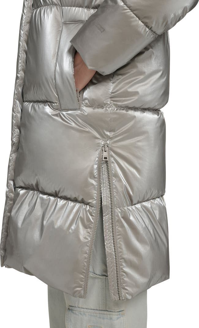 Levi's Levi’s Silver/Grey Mid-Length Puffer Coat NEW w/ Tags Size M Size M / US 6-8 / IT 42-44 - 8 Thumbnail