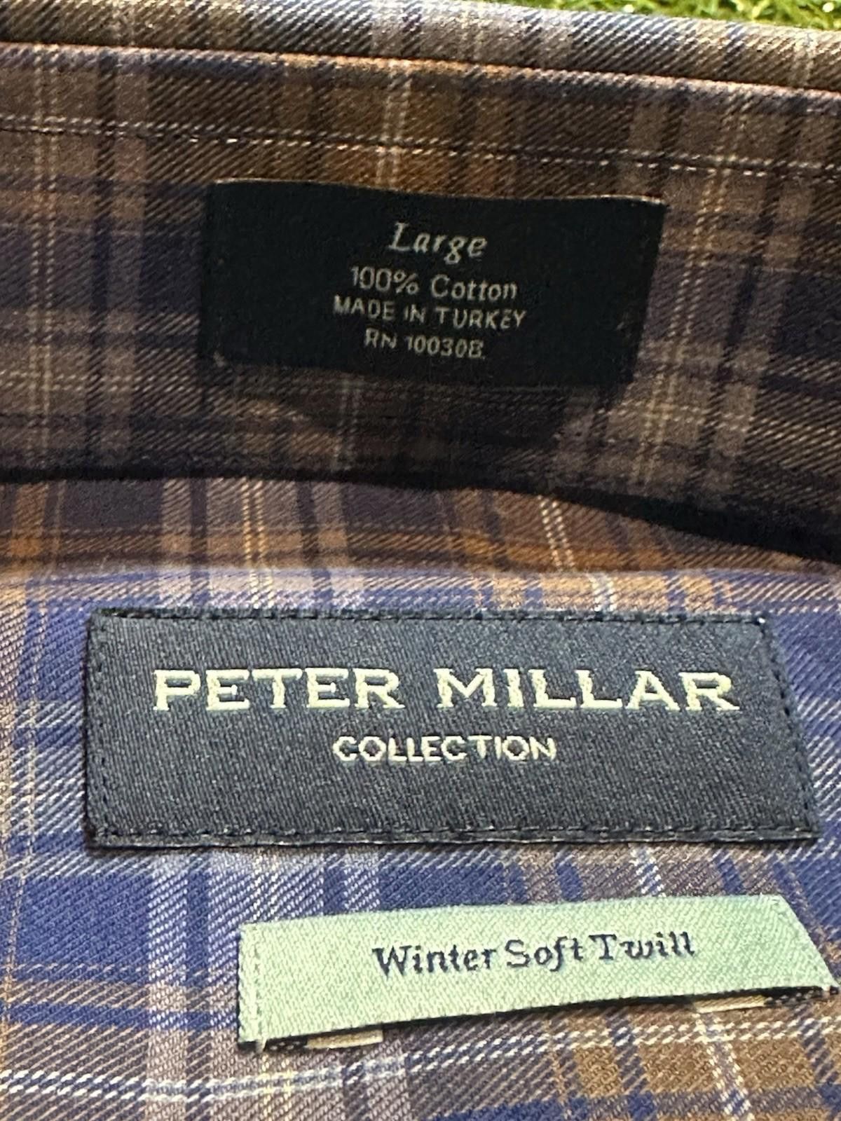 Peter Millar PETER MILLAR MENS PLAID WINTER SOFT TWILL BUTTON UP size L Size US L / EU 52-54 / 3 - 5 Thumbnail