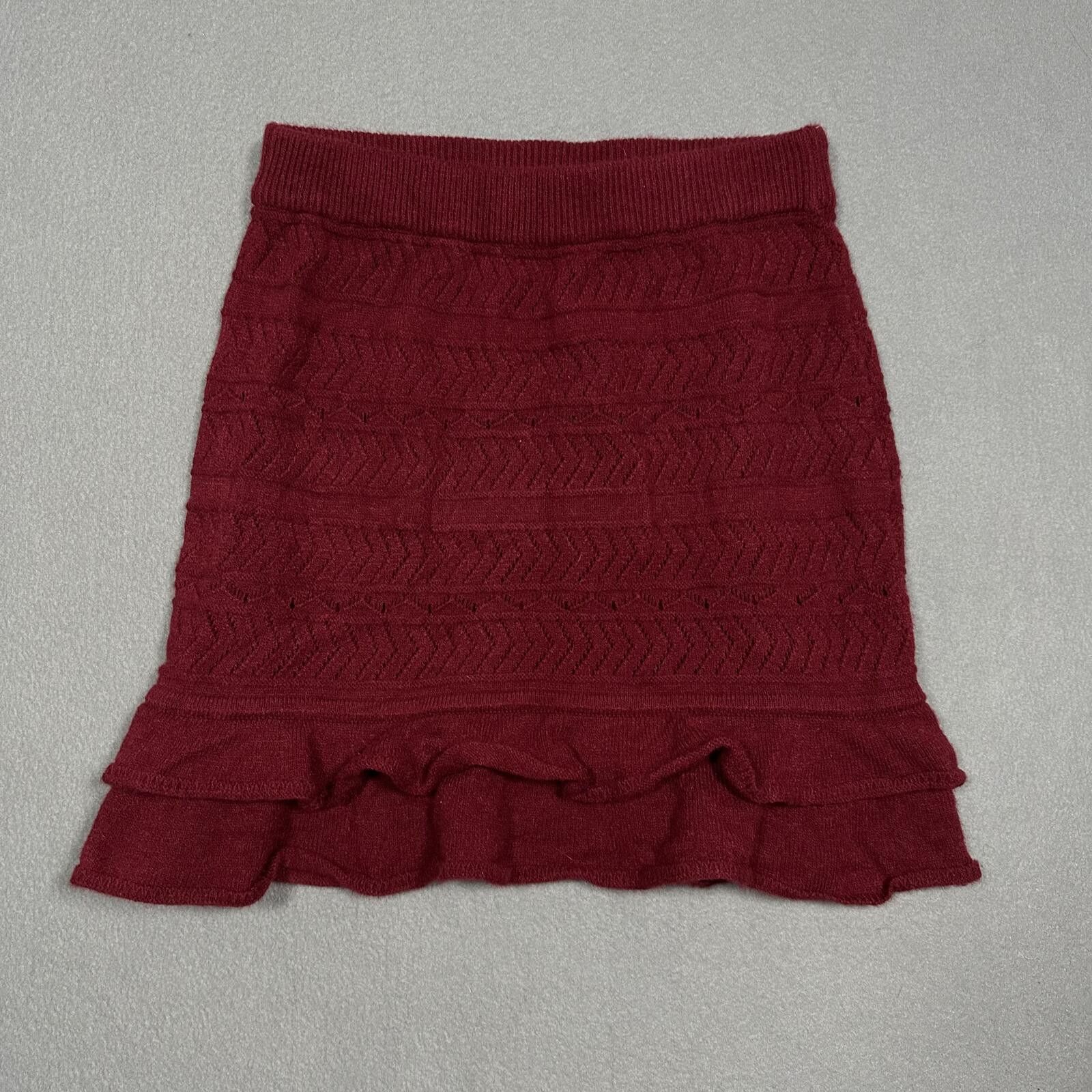 Other Red Skirt Ruffle Knit NWT Size 28" / US 6 / IT 42 - 1 Thumbnail