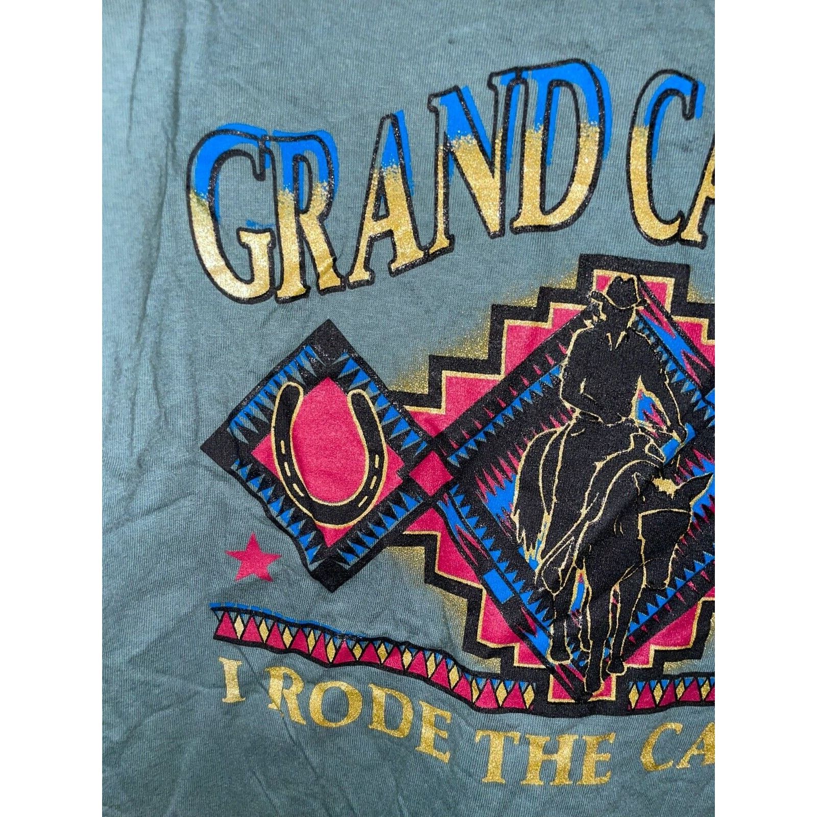 Vintage Vintage Test Print Shirt Grand Canyon Cowboy 90s Tee 90s L Size US L / EU 52-54 / 3 - 4 Thumbnail