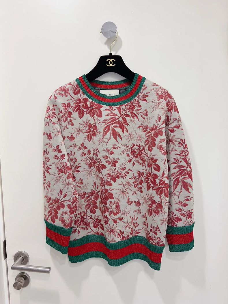 Gucci Gucci Sweatshirt with red and green floral pattern on the Size XS / US 0-2 / IT 36-38 - 2 Thumbnail