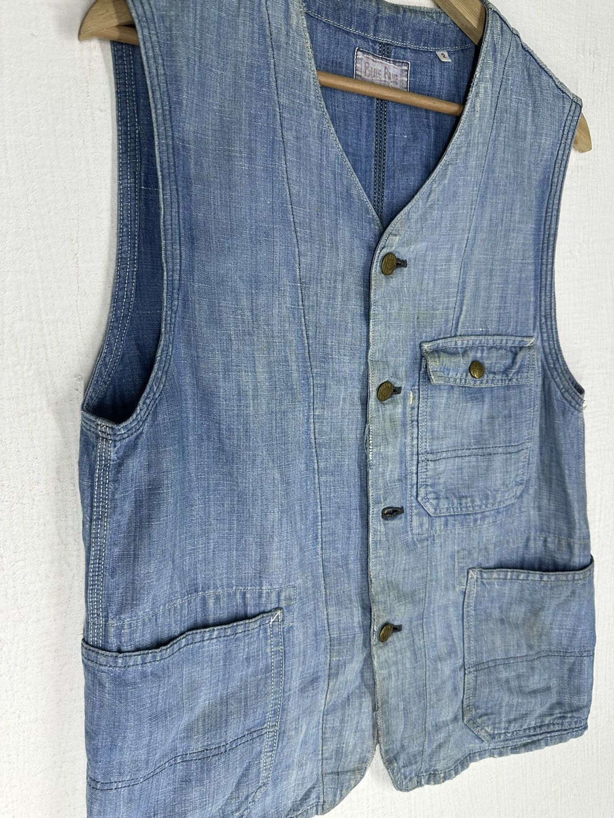 Blue Blue Japan H.R. Market Blue Blue Vest Denim Vest Size US S / EU 44-46 / 1 - 3 Thumbnail
