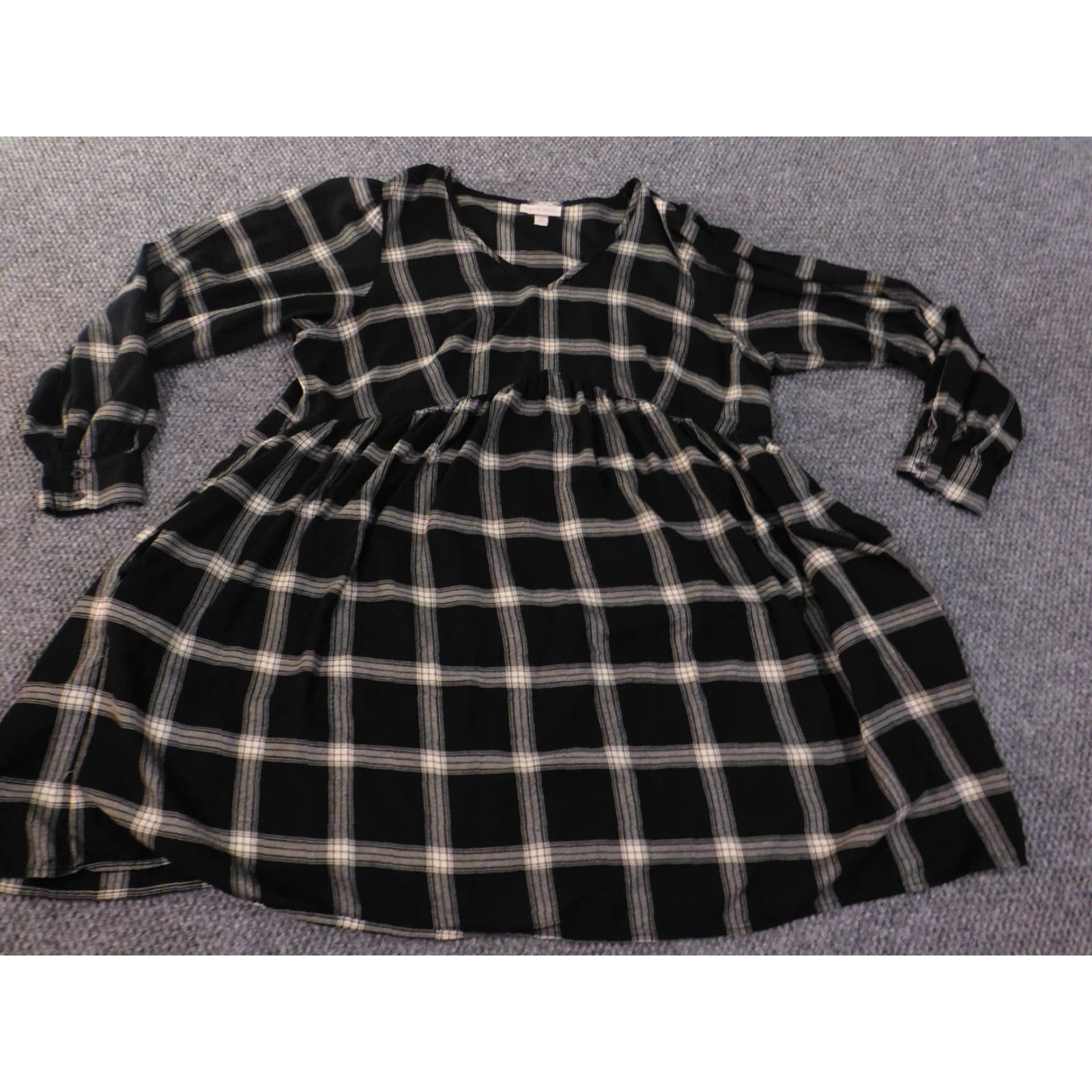 Vintage Knox Rose Dress Womens XXL Black Plaid A-line Designer Cotton Rayon Size XXL / US 16-18 / IT 52-54 - 4 Thumbnail