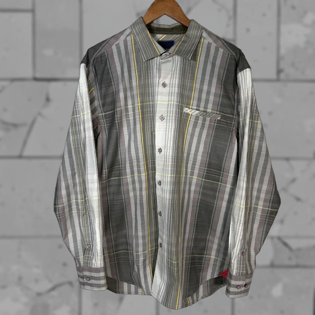 Tommy Bahama Tommy Bahama Shirt Plaid Button-Down Long Sleeve 100% Cotton Gray Mens Size L Size US L / EU 52-54 / 3 - 1 Thumbnail