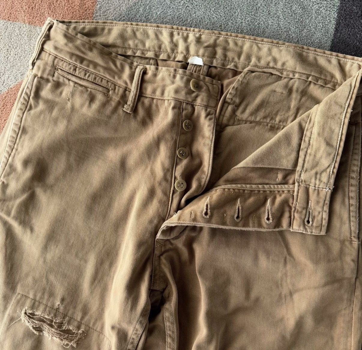RRL Ralph Lauren RRL Ralph Lauren Patchwork Distressed Pants K22 Size US 31 - 5 Thumbnail