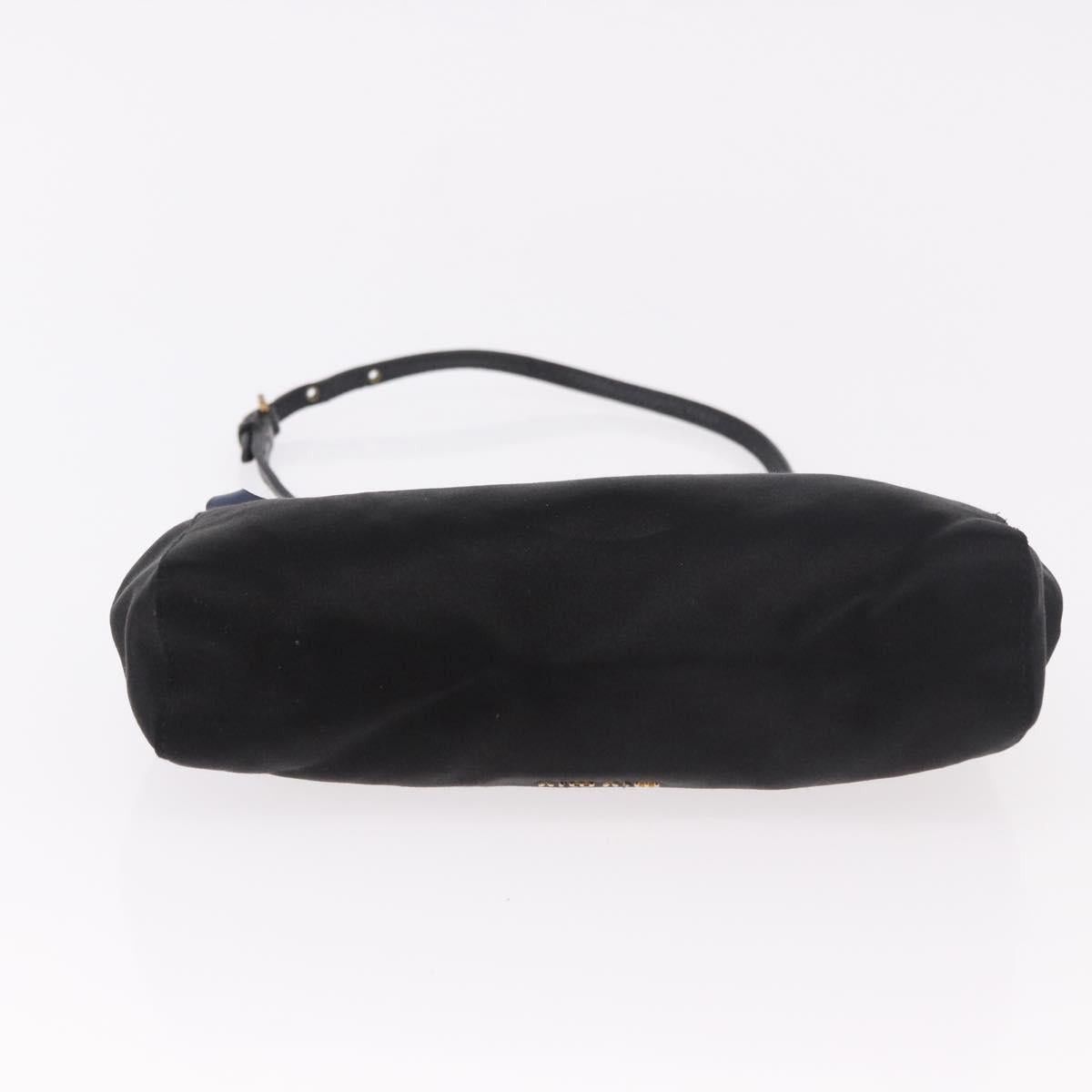 Miu Miu Miu Miu Hand Bag Satin Black Gold Auth 187043A - Jerrillo Size ONE SIZE - 5 Thumbnail