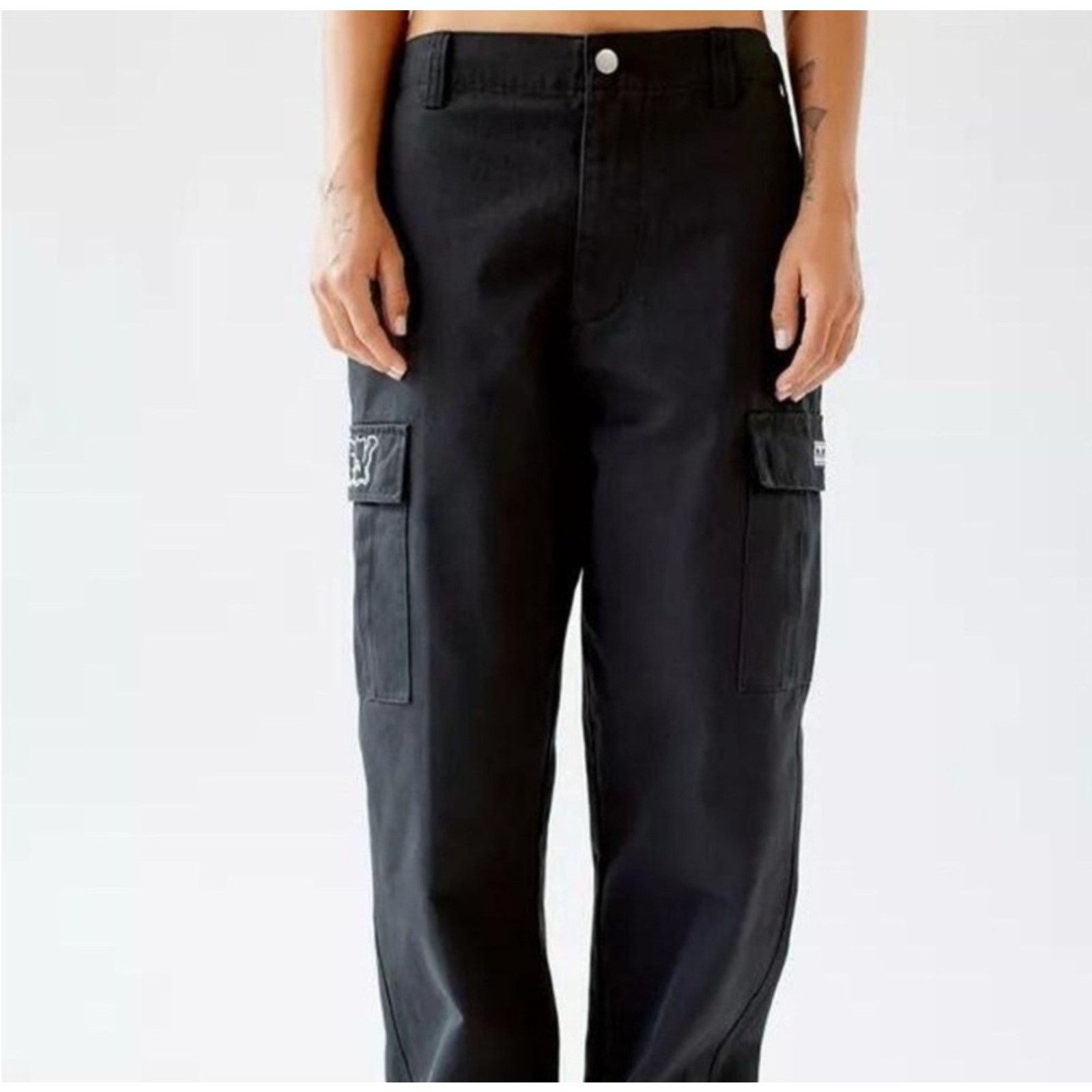 Obey Obey Pants Y2K Cargo Skate Baggy Grunge Gothic Embroidered Size 26" / US 2 / IT 38 - 1 Thumbnail