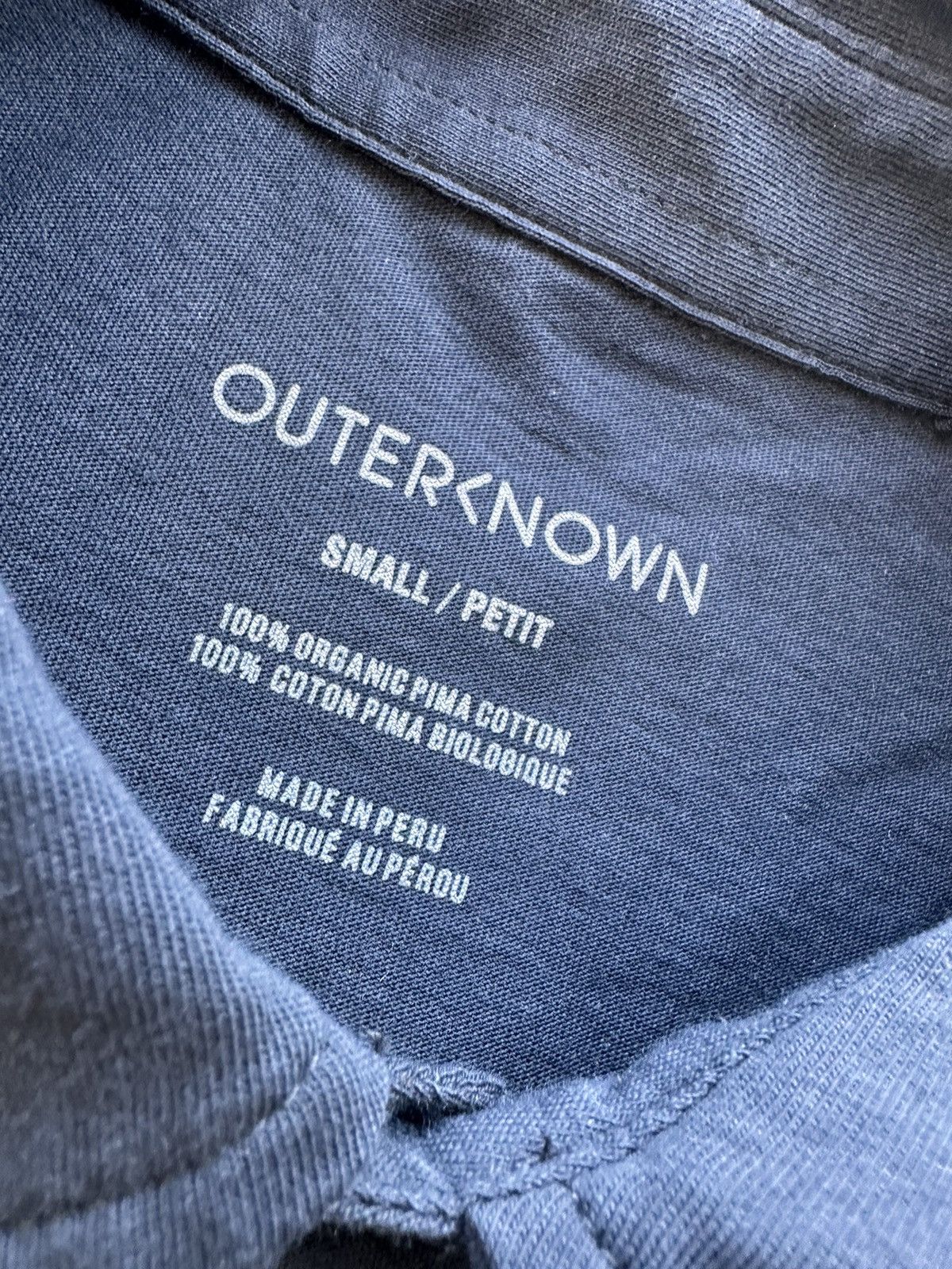 Outerknown Outerknown Men’s Navy Blue Organic Pima Cotton Short Sleeve Size US S / EU 44-46 / 1 - 4 Thumbnail